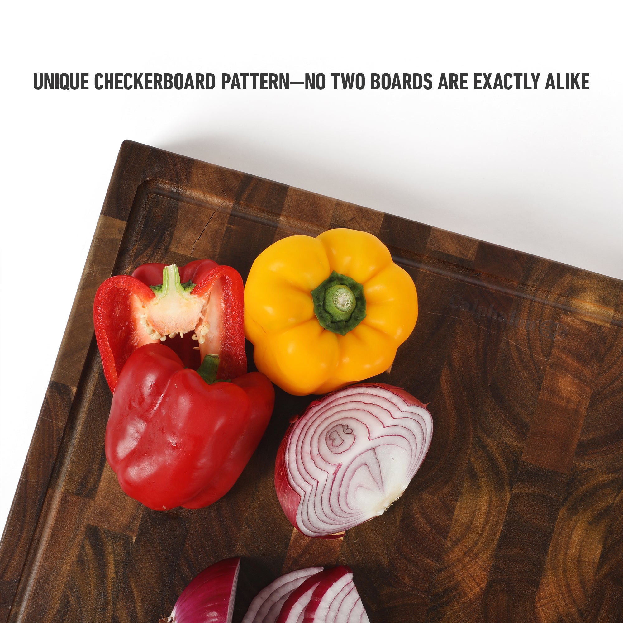 Calphalon Edge Guard End Grain Acacia Wood Cutting Board