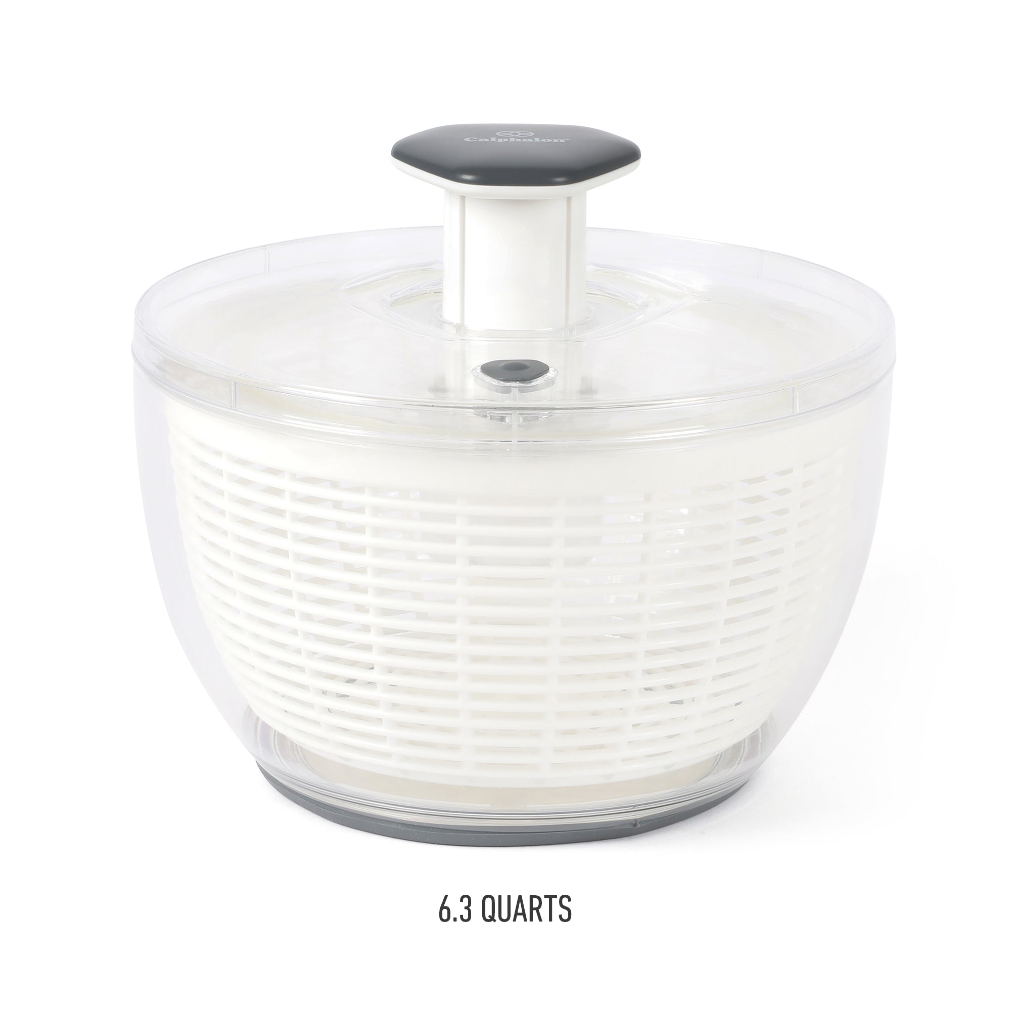 Calphalon Aero 6.3 Qt Salad Spinner, Fruit Washer, Fruit Washing Bowl with Strainer, Vegetable Cleaner, Salad Cleaner, Lettuce Washer
