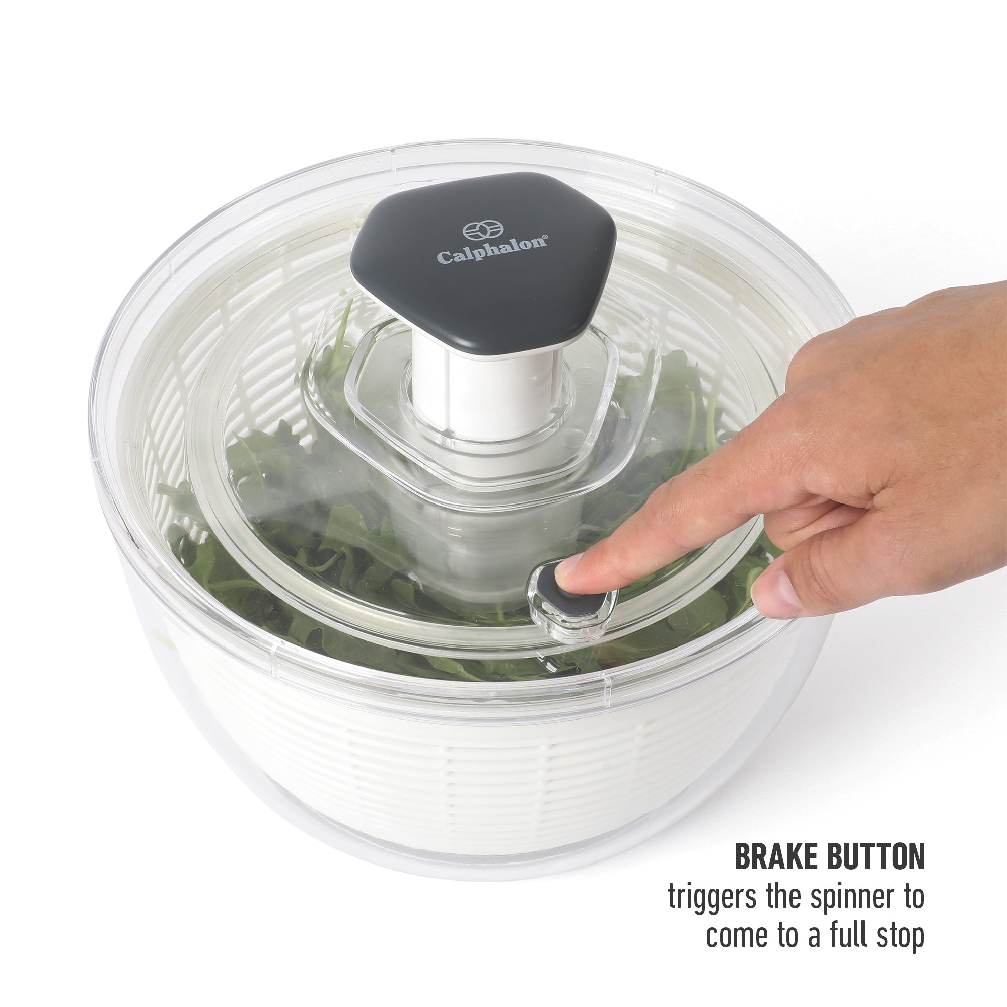 Calphalon Aero 6.3 Qt Salad Spinner, Fruit Washer, Fruit Washing Bowl with Strainer, Vegetable Cleaner, Salad Cleaner, Lettuce Washer