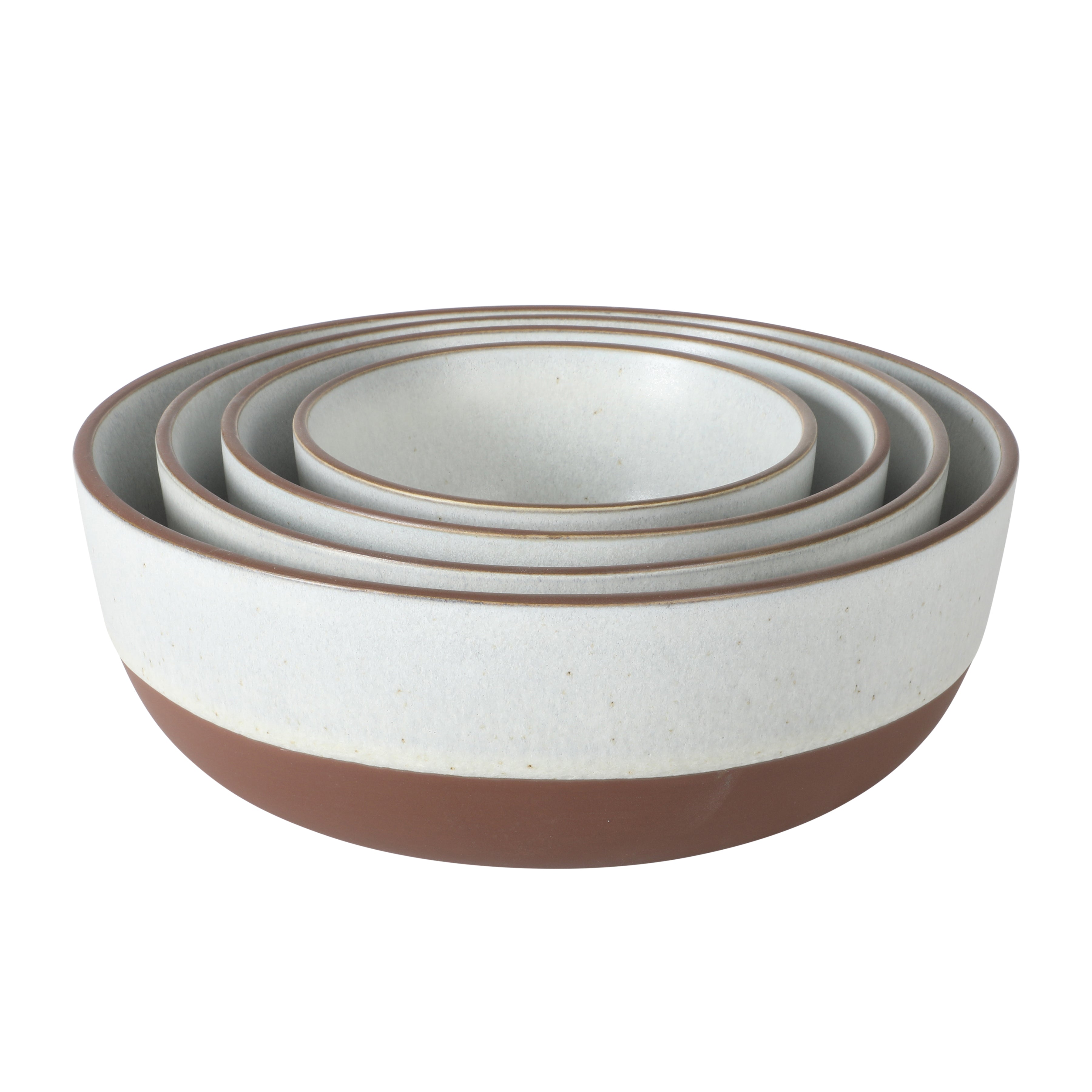 Gibson Elite William Crest 4 Piece Nesting Bowl Set, Round Stoneware Mixing Bowls, Reactive Glaze Finish, 5”, 6.25”, 7.5”, 9”, Prep & Serving Bowls, Microwave & Dishwasher Safe - Green