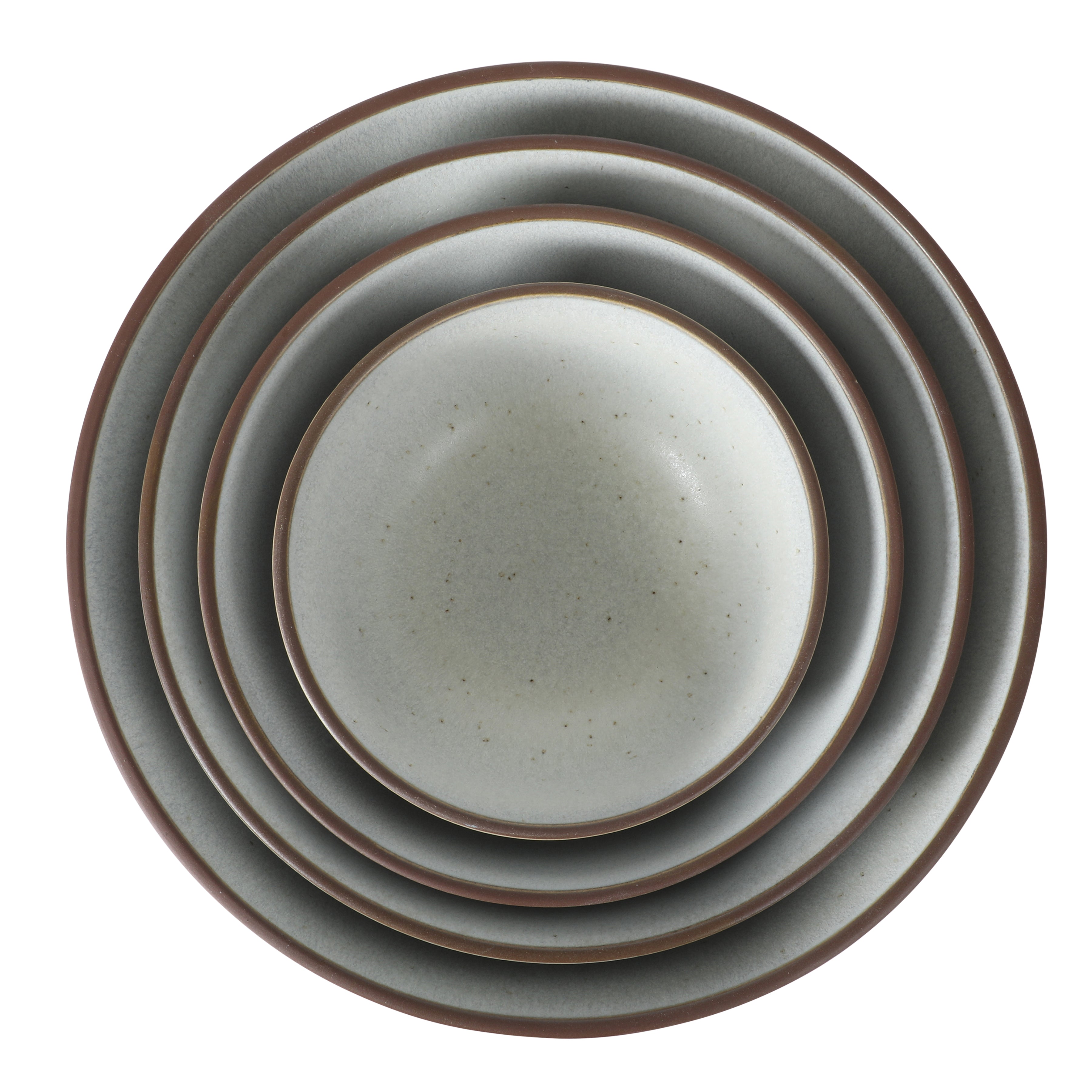 Gibson Elite William Crest 4 Piece Nesting Bowl Set, Round Stoneware Mixing Bowls, Reactive Glaze Finish, 5”, 6.25”, 7.5”, 9”, Prep & Serving Bowls, Microwave & Dishwasher Safe - Green