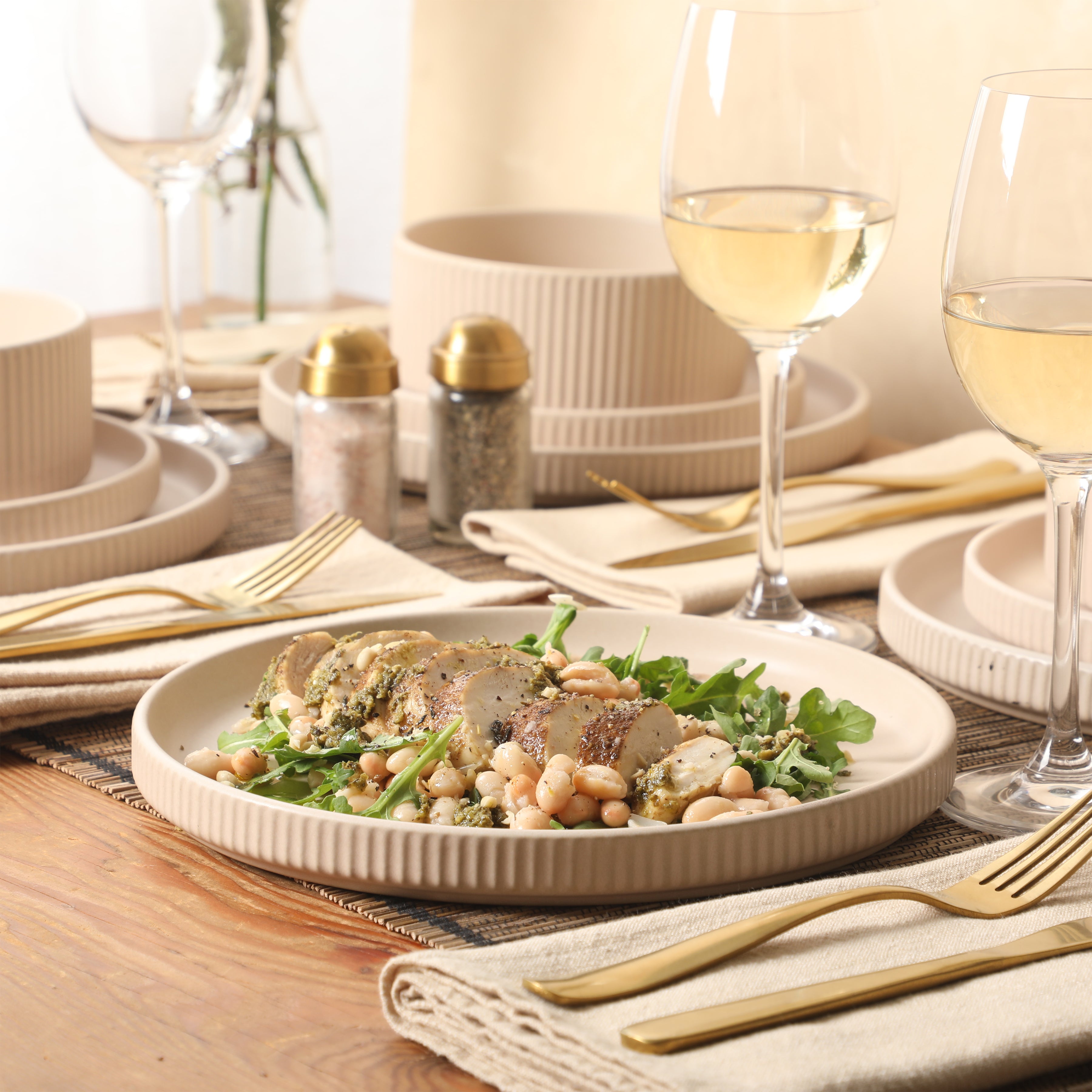 Gibson Elite Townscape Plates and Bowls 12 Piece Dinnerware Set