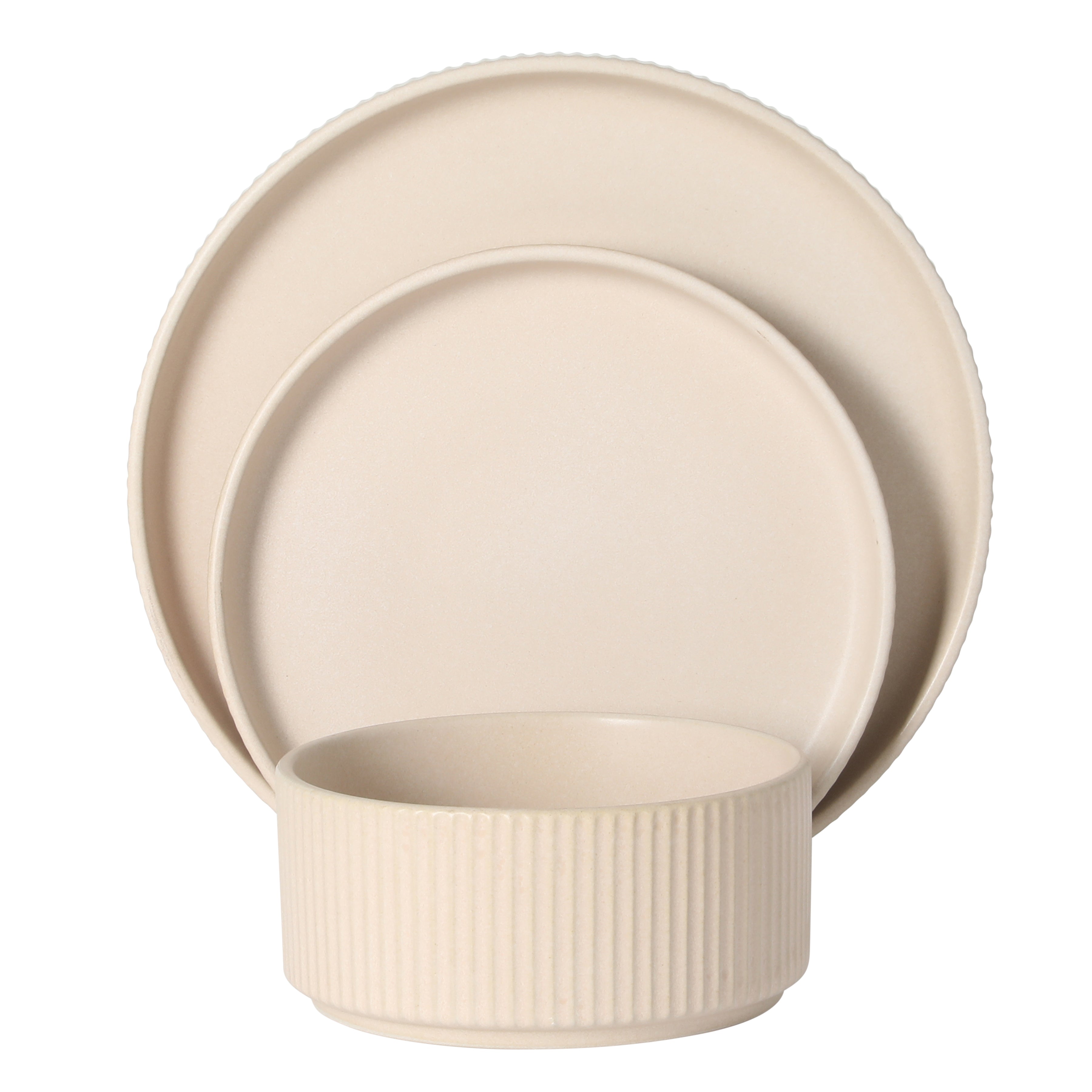 Gibson Elite Townscape Plates and Bowls 12 Piece Dinnerware Set