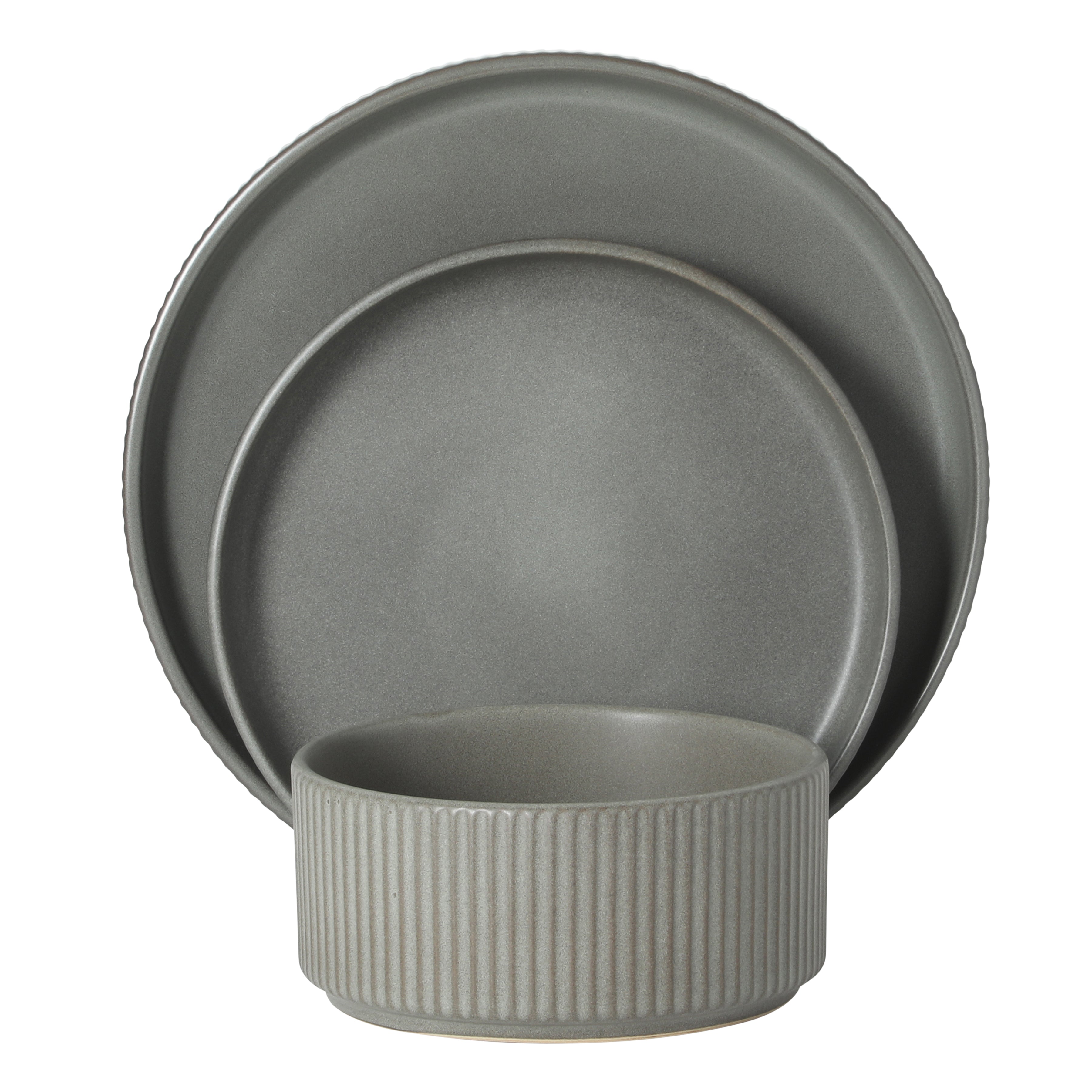Gibson Elite Townscape Plates and Bowls 12 Piece Dinnerware Set