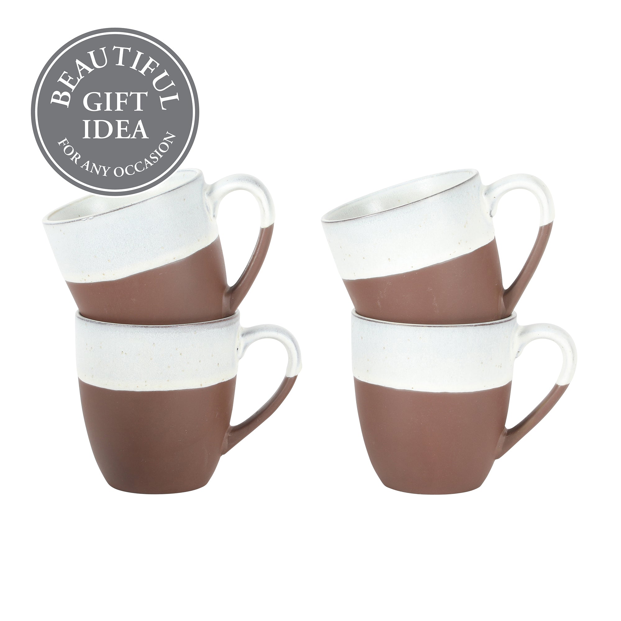 Gibson Elite William Crest 4 Piece Coffee Mug Set, 15oz Stoneware Cups