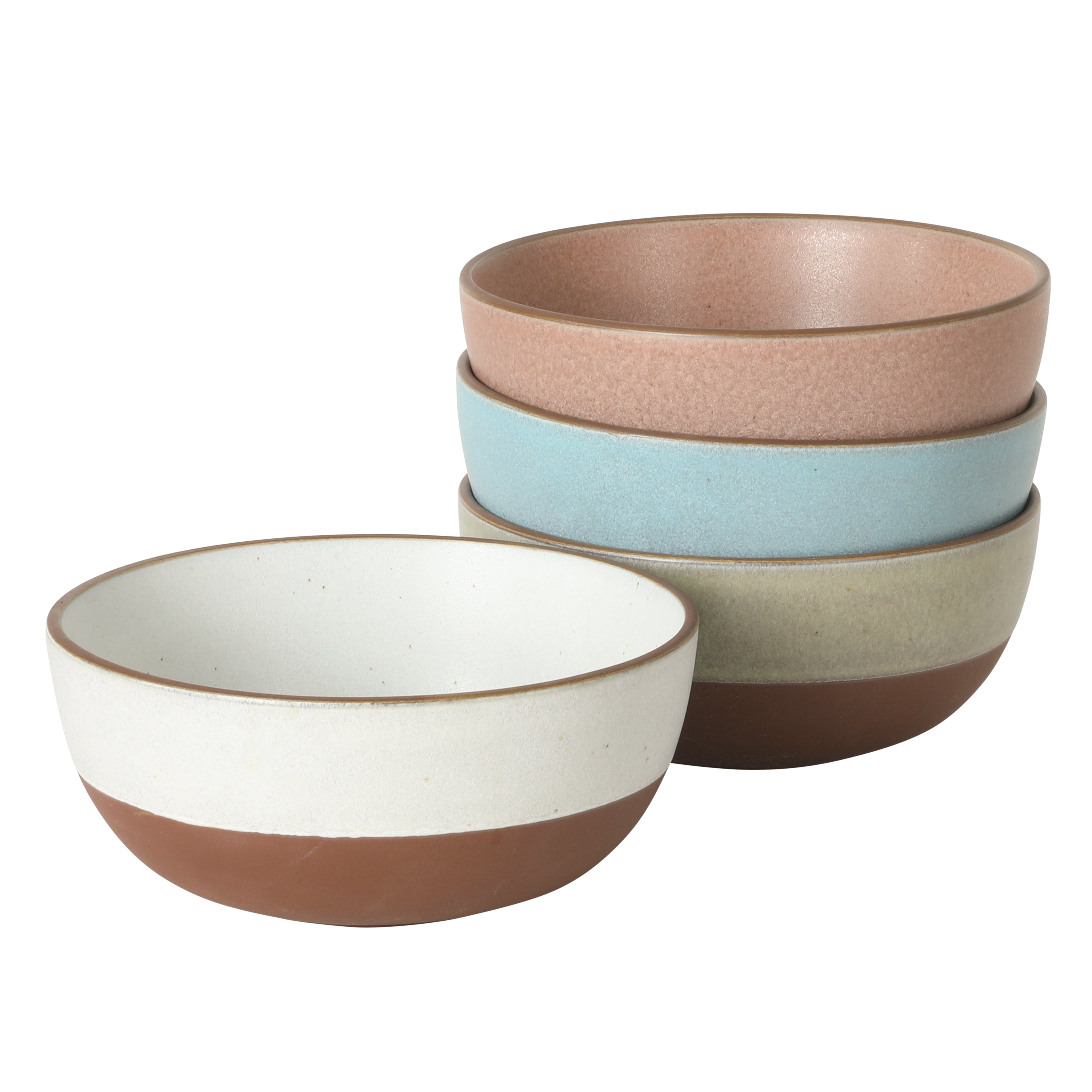 Gibson Elite William Crest 4 Piece Cereal Bowl Set, 6.25” Round Stoneware Bowls, Reactive Glaze Finish, Soup, Dessert & Snack Bowls, Microwave & Dishwasher Safe