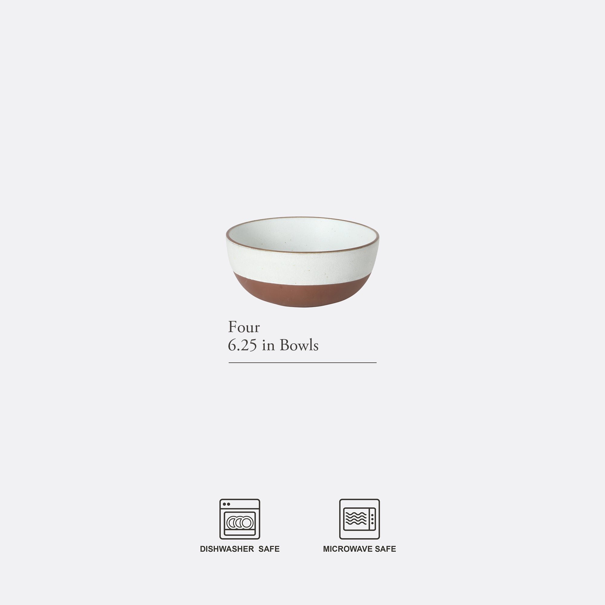 Gibson Elite William Crest 4 Piece Cereal Bowl Set, 6.25” Round Stoneware Bowls, Reactive Glaze Finish, Soup, Dessert & Snack Bowls, Microwave & Dishwasher Safe