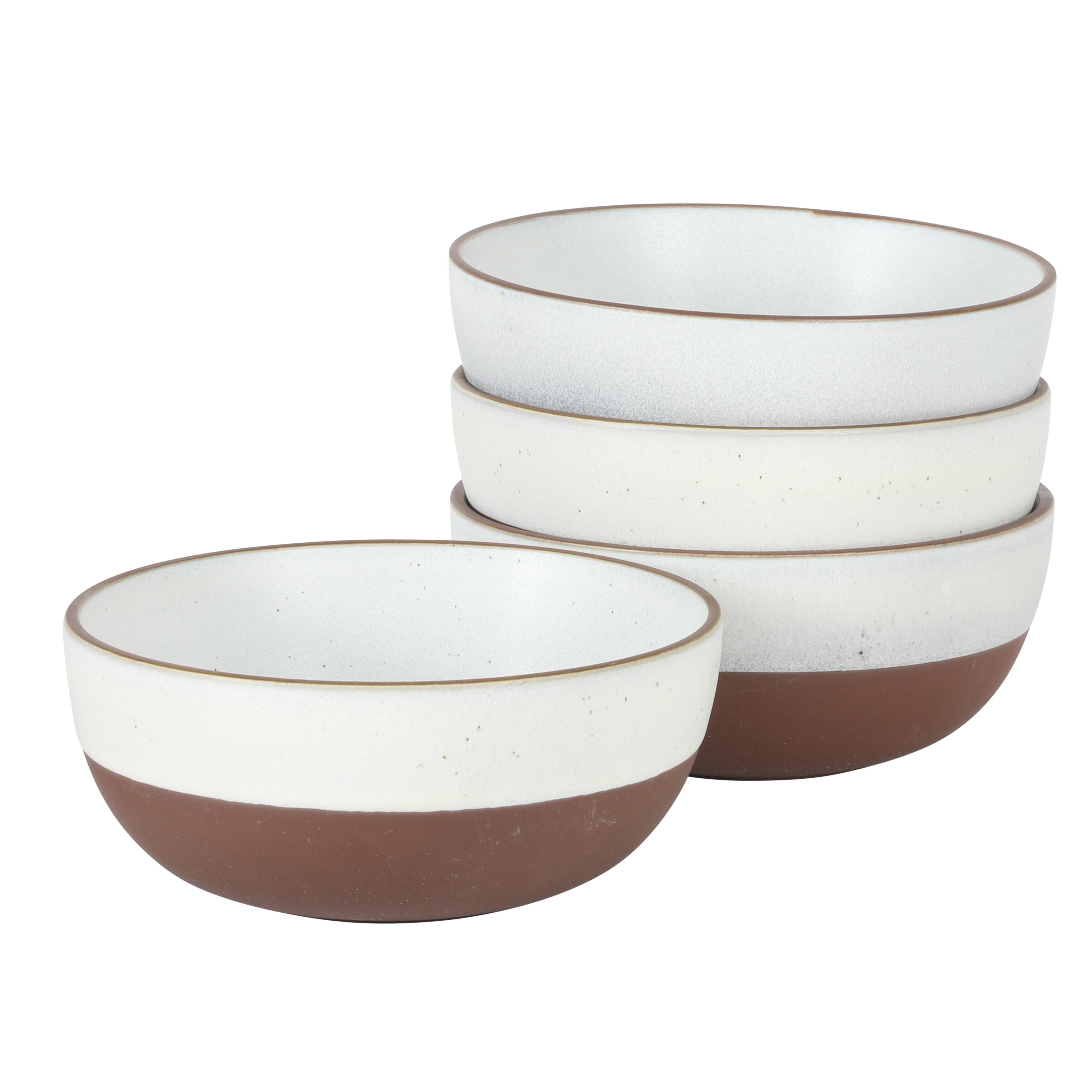 Gibson Elite William Crest 4 Piece Cereal Bowl Set, 6.25” Round Stoneware Bowls, Reactive Glaze Finish, Soup, Dessert & Snack Bowls, Microwave & Dishwasher Safe