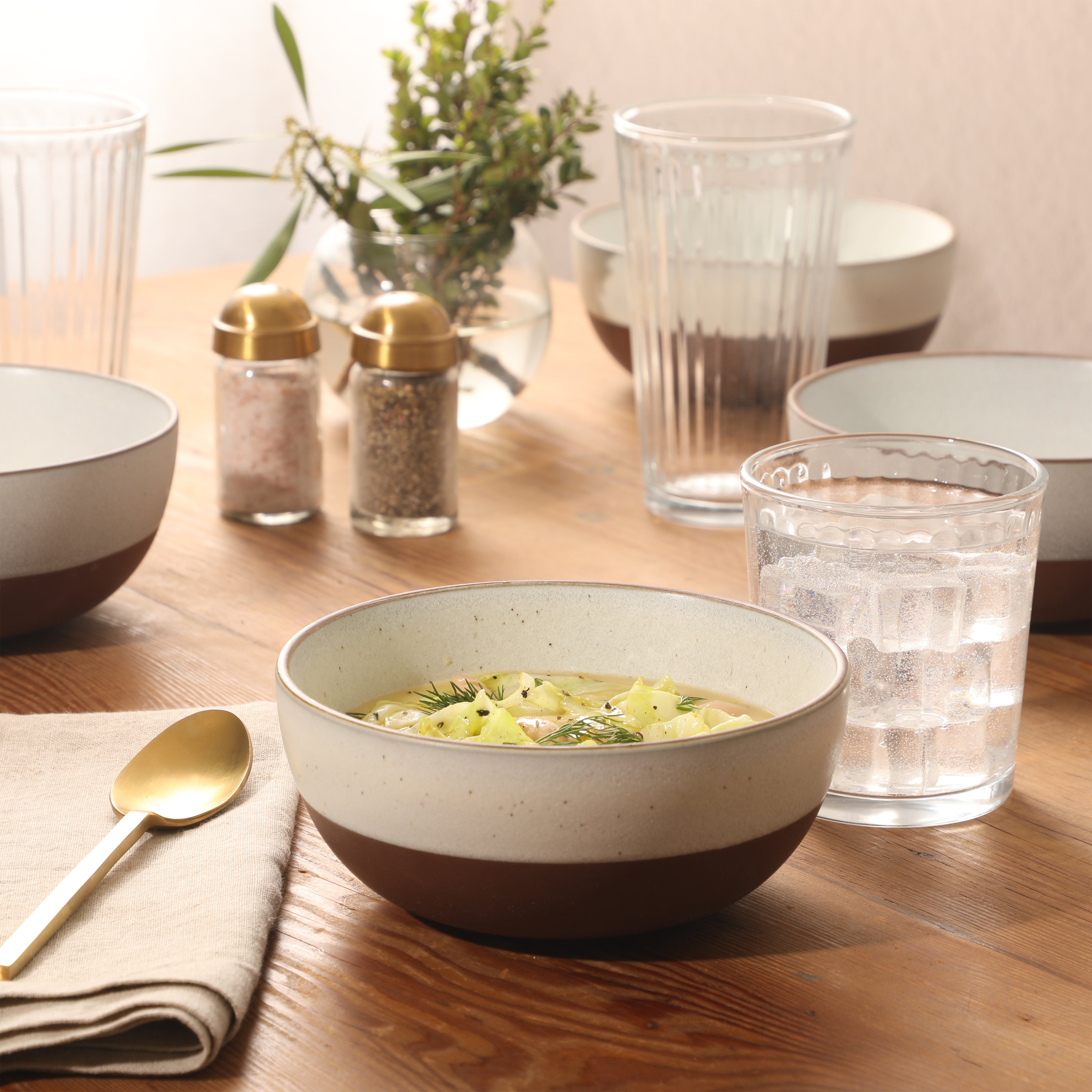 Gibson Elite William Crest 4 Piece Cereal Bowl Set, 6.25” Round Stoneware Bowls, Reactive Glaze Finish, Soup, Dessert & Snack Bowls, Microwave & Dishwasher Safe