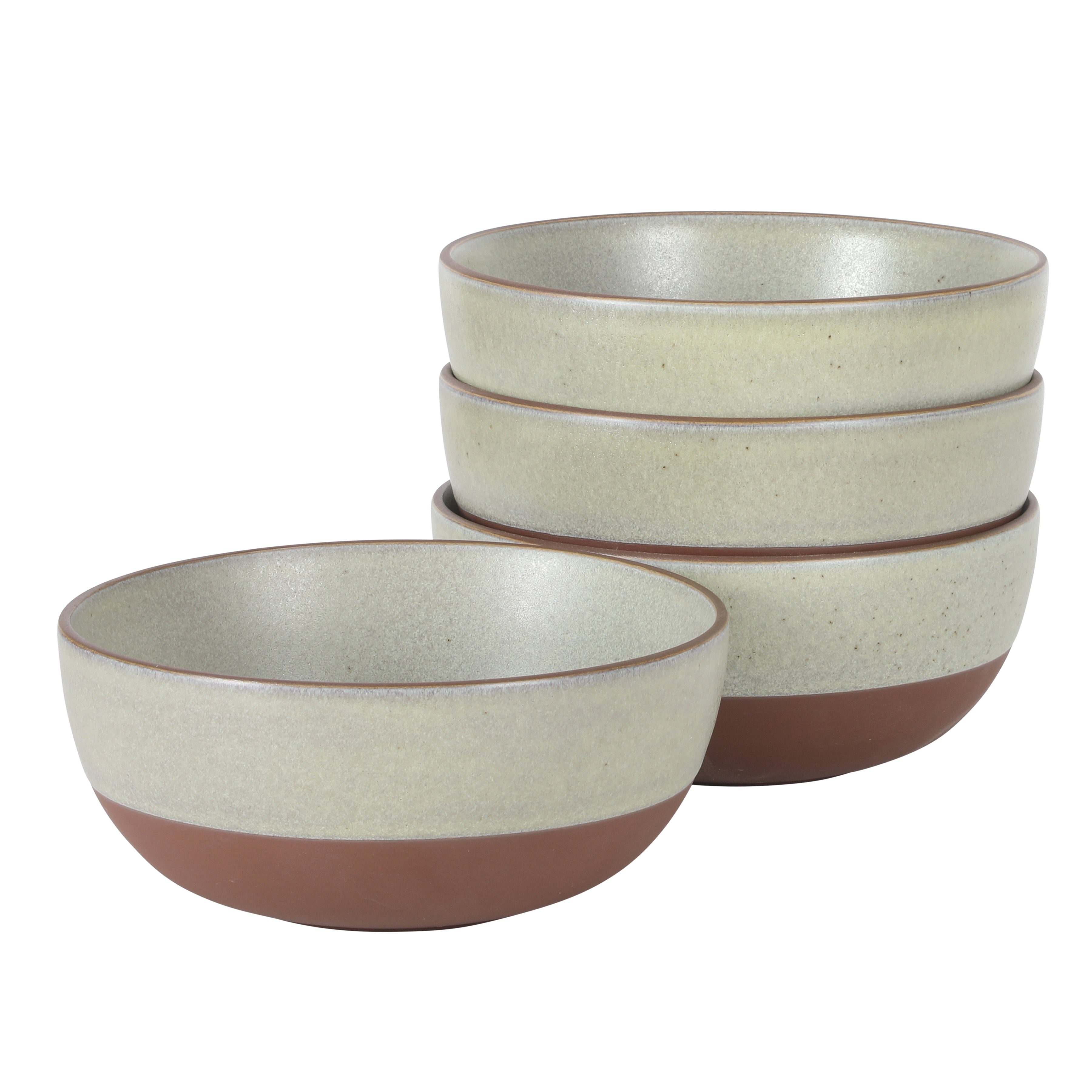 Gibson Elite William Crest 4 Piece Cereal Bowl Set, 6.25” Round Stoneware Bowls, Reactive Glaze Finish, Soup, Dessert & Snack Bowls, Microwave & Dishwasher Safe