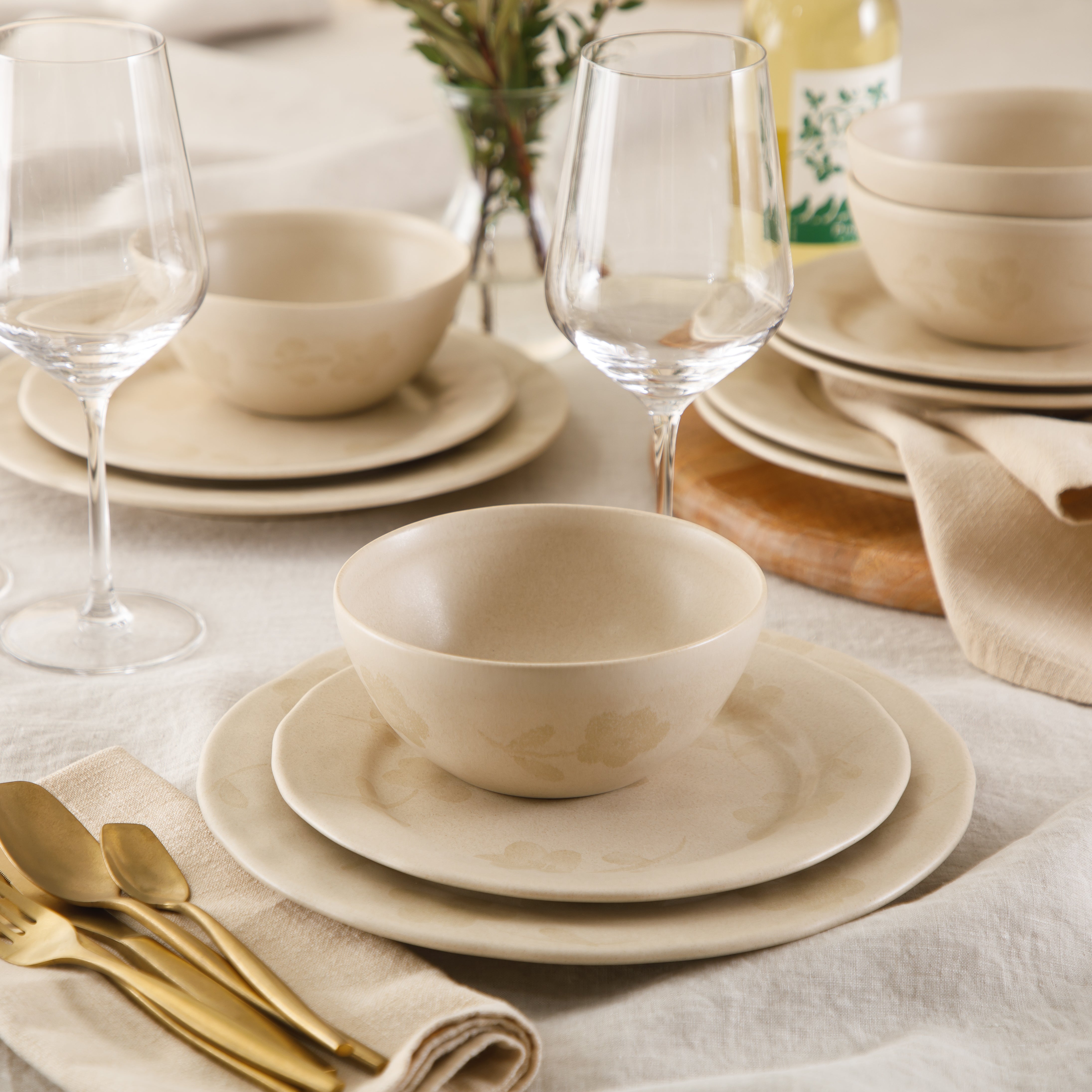 Bloomhouse - 2 Time Oprah's Favorite Things - Made in Portugal Hand Painted Dinnerware Set - Porto Petals 12 Piece (Service for 4) Floral Plates and Bowls Set