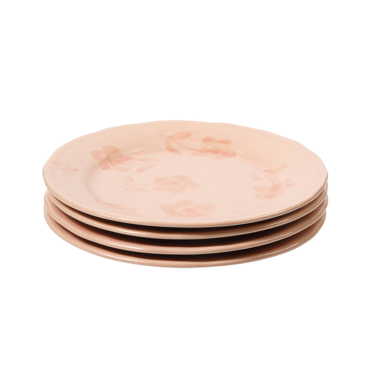 Bloomhouse - 2 Time Oprah's Favorite Things - Made in Portugal Hand Painted 8.6 Inch Salad Plates Set of 4 - Porto Petals Floral Dessert Dish  Set - Lilly Cream