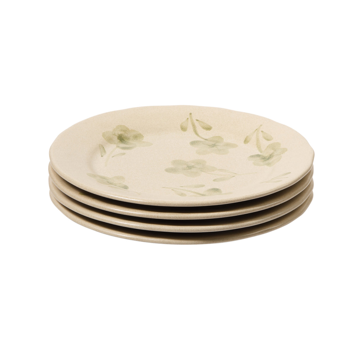 Bloomhouse - 2 Time Oprah's Favorite Things - Made in Portugal Hand Painted 8.6 Inch Salad Plates Set of 4 - Porto Petals Floral Dessert Dish  Set - Lilly Cream