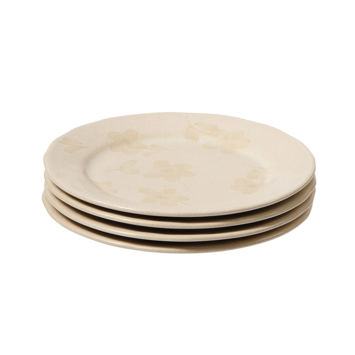Bloomhouse - 2 Time Oprah's Favorite Things - Made in Portugal Hand Painted 8.6 Inch Salad Plates Set of 4 - Porto Petals Floral Dessert Dish  Set - Lilly Cream