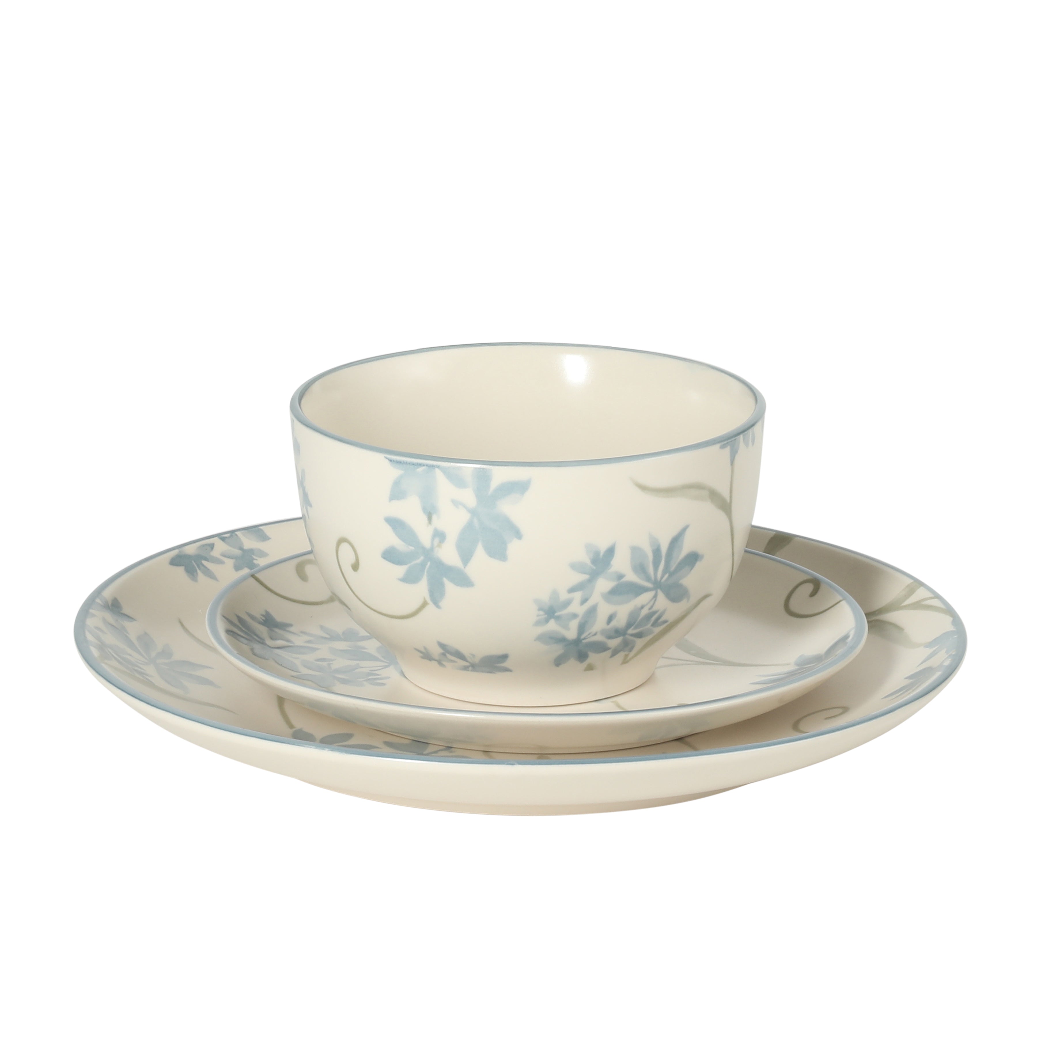 Gibson Home Admiral Hall 12-Piece Matte Stoneware Dinnerware Set – Dinner Plates, Salad Plates & Bowls with Pink Floral Pattern, Durable Everyday Dish Set, Microwave & Dishwasher Safe