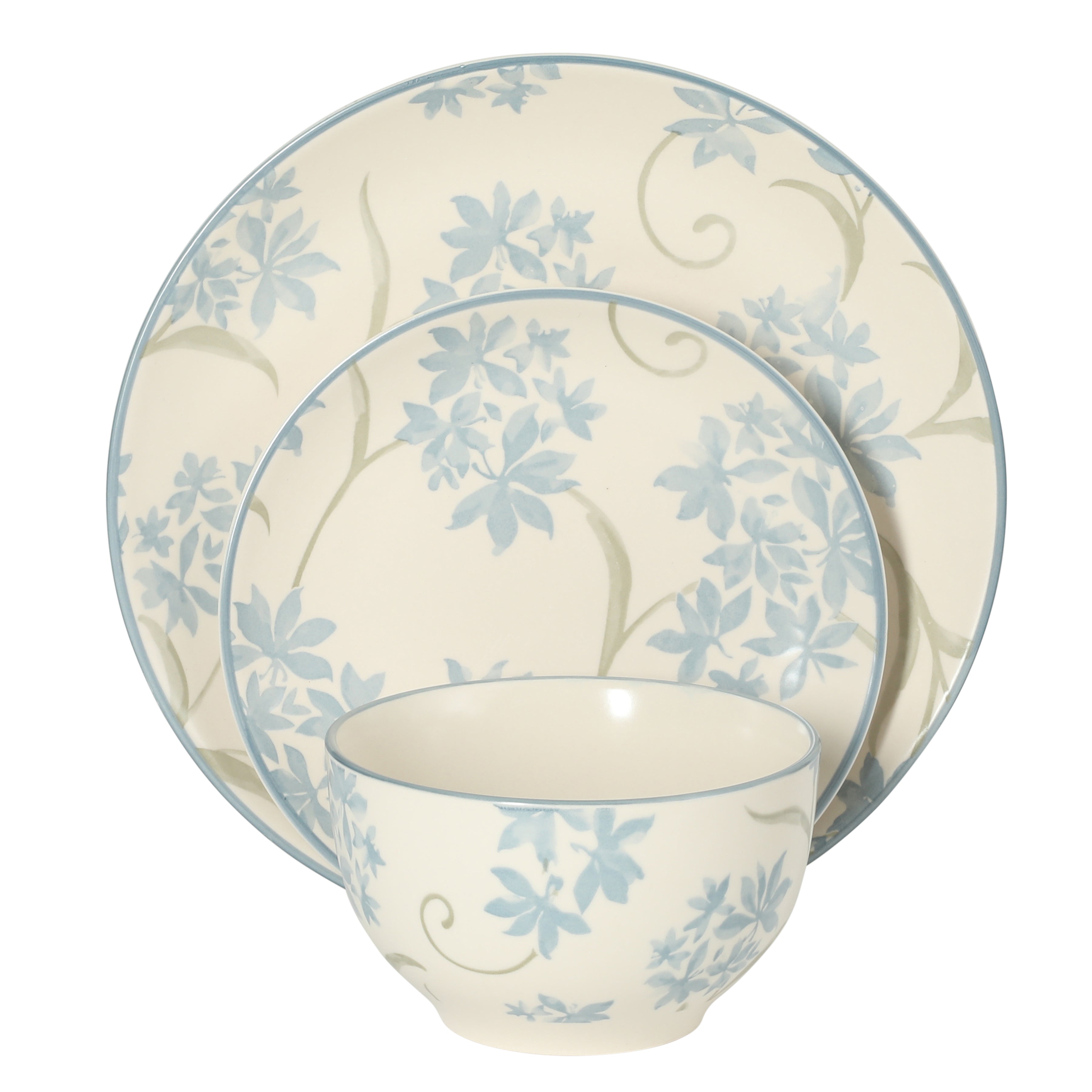 Gibson Home Admiral Hall 12-Piece Matte Stoneware Dinnerware Set – Din