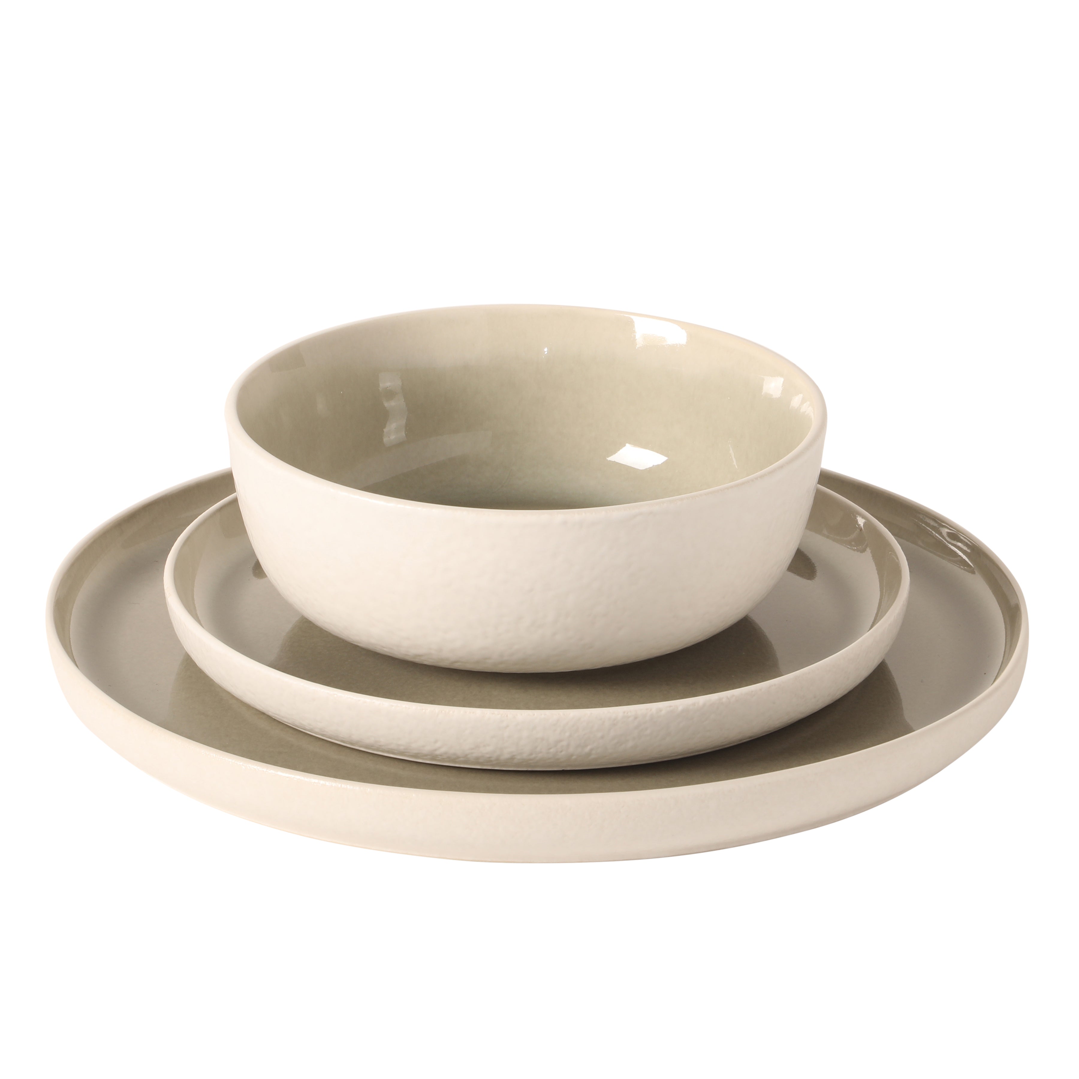 Gibson Elite Tahoe Sunset 12 Piece Stoneware Reactive Glaze (Service for 4) Ceramic Plates and Bowls Dinnerware Set