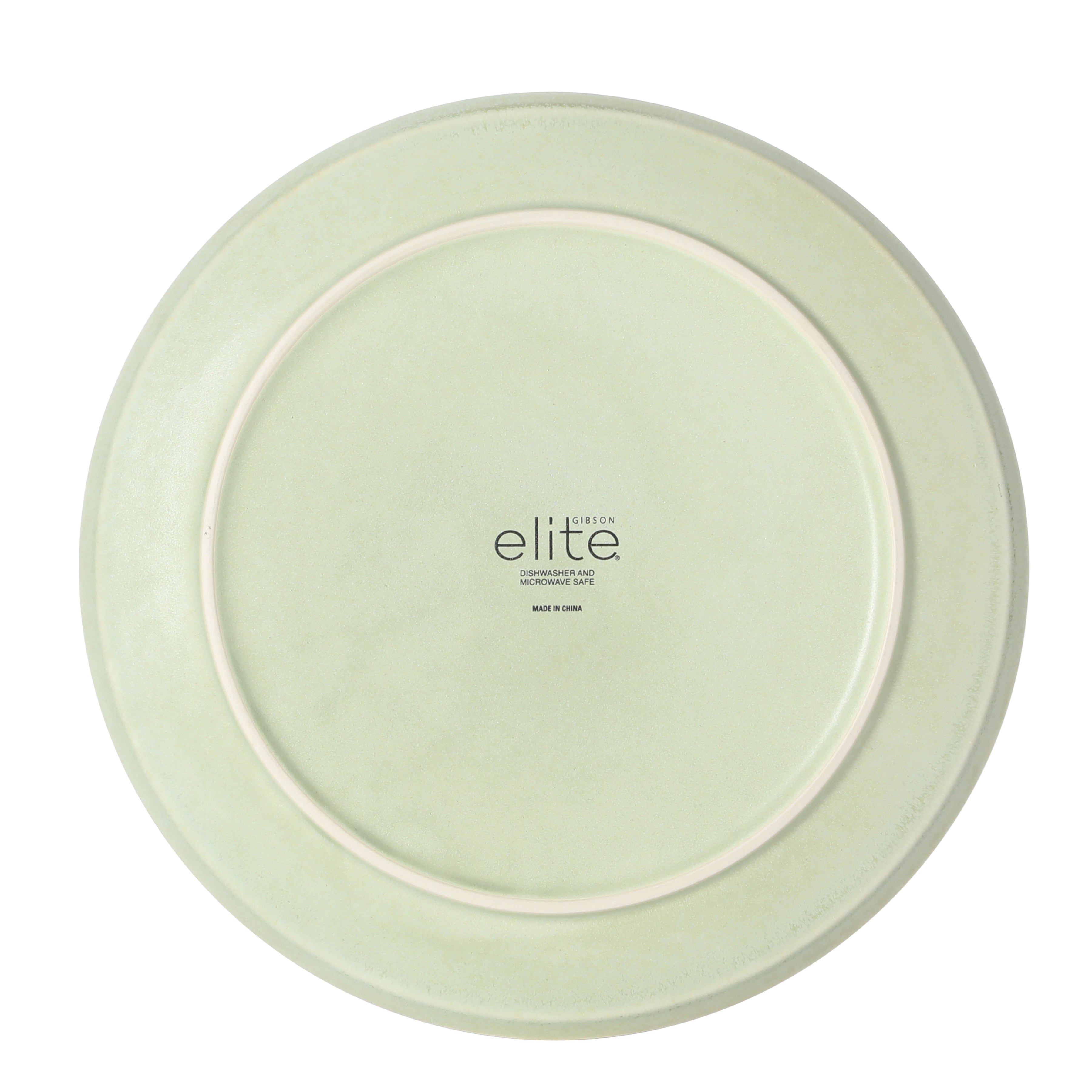 Gibson Elite Octavia Place 16 Piece Stoneware Dinnerware Set, Service for 4, Coupe Modern Plates & Bowls, Reactive Glaze Finish, Green, Microwave & Dishwasher Safe