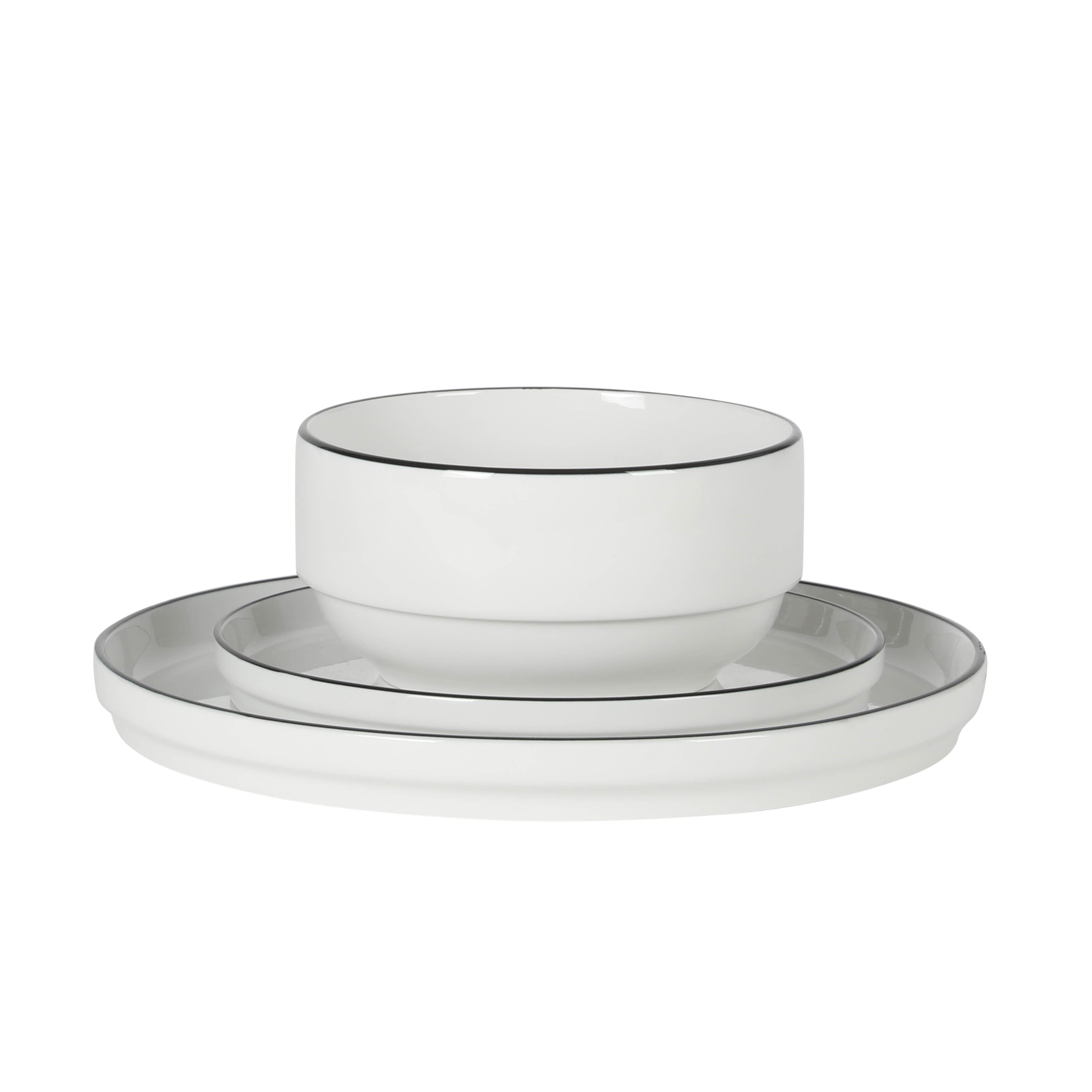 Gibson Home Rothernberg Stackable 18 Piece, Service for 6, Porcelain Plates and Bowls Set