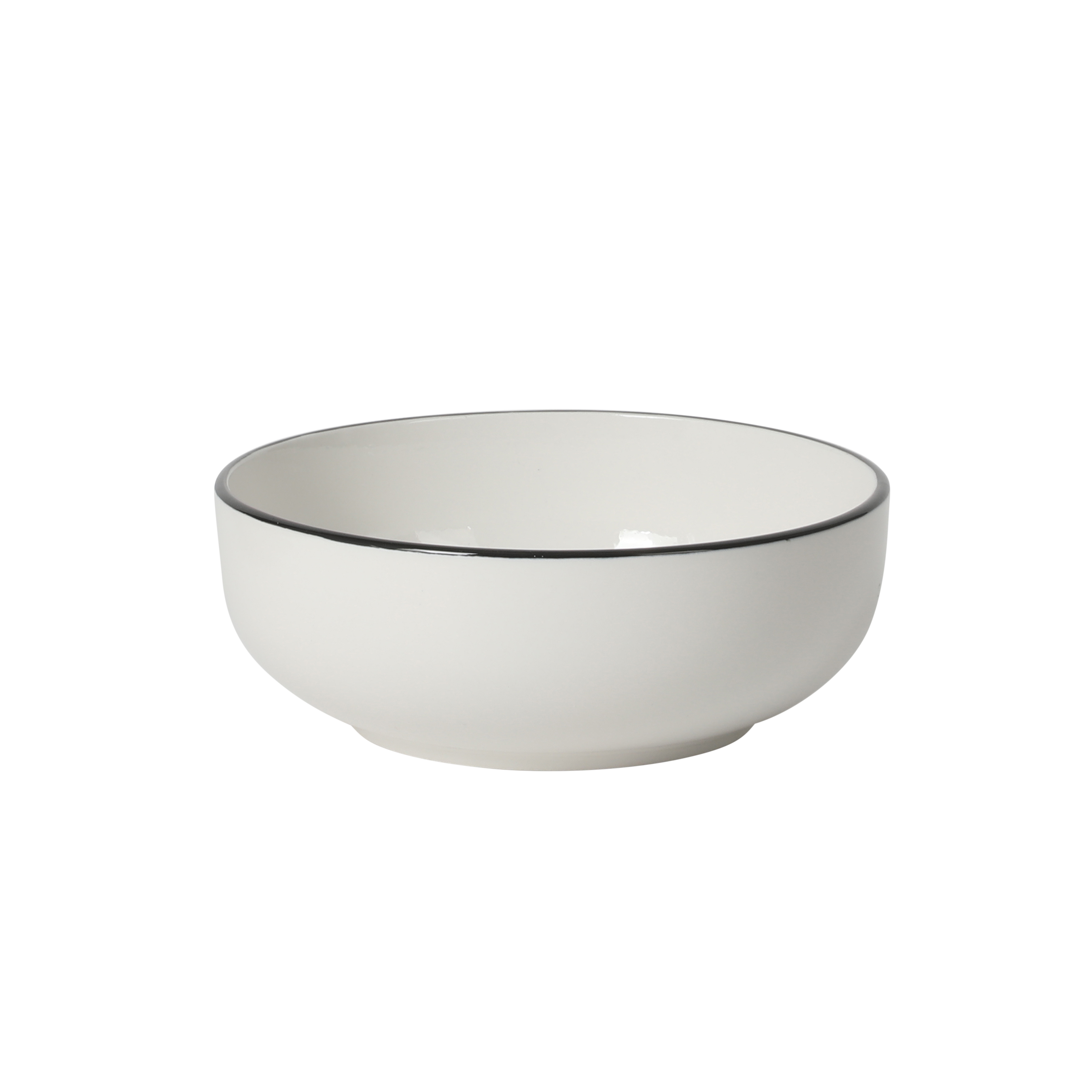 Gibson Home Havenstone 12-Piece Porcelain Dinnerware Set – Dinner Plates, Salad Plates & Bowls, Classic White With Black Rim Everyday Dish Set for Home, Kitchen, Microwave & Dishwasher Safe