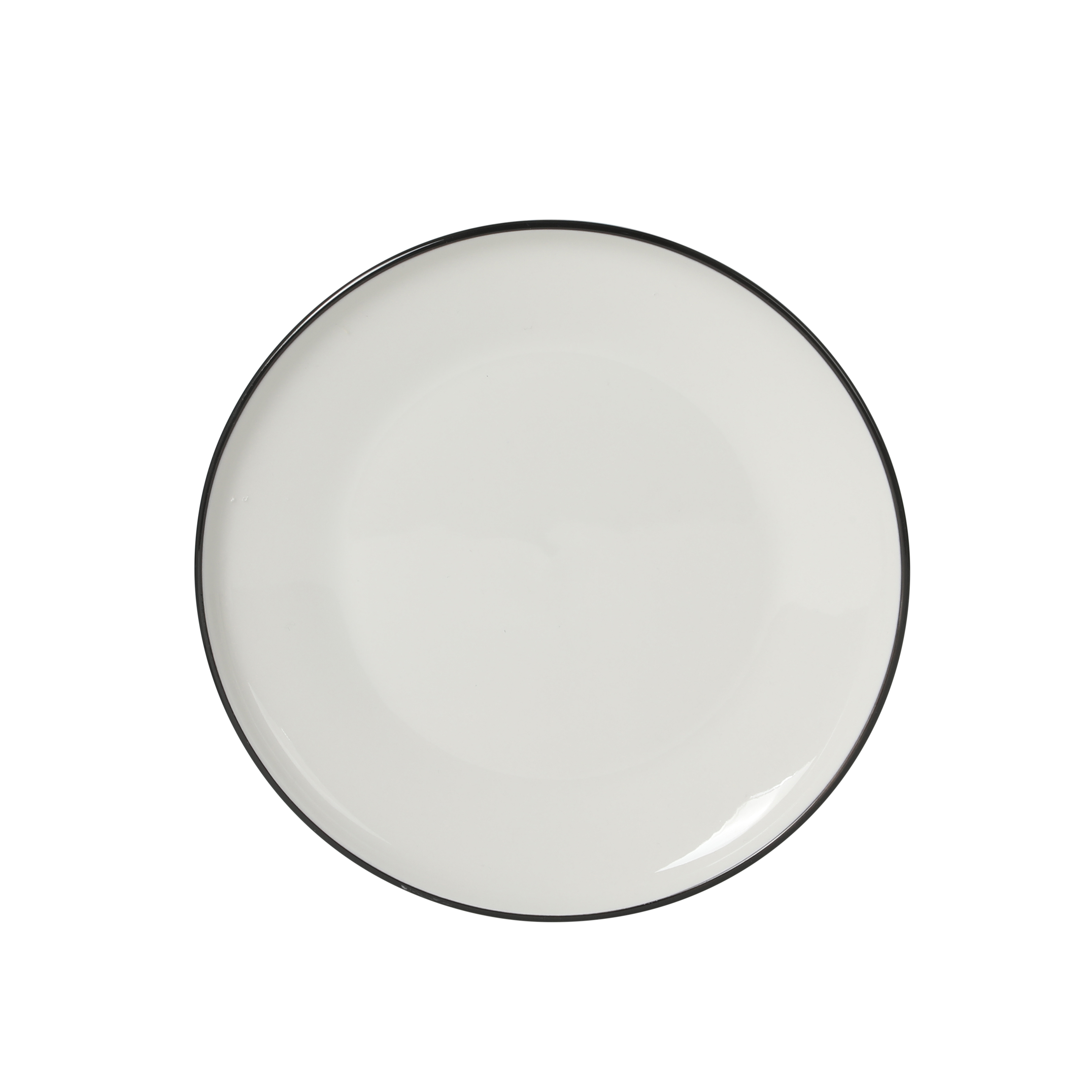 Gibson Home Havenstone 12-Piece Porcelain Dinnerware Set – Dinner Plates, Salad Plates & Bowls, Classic White With Black Rim Everyday Dish Set for Home, Kitchen, Microwave & Dishwasher Safe