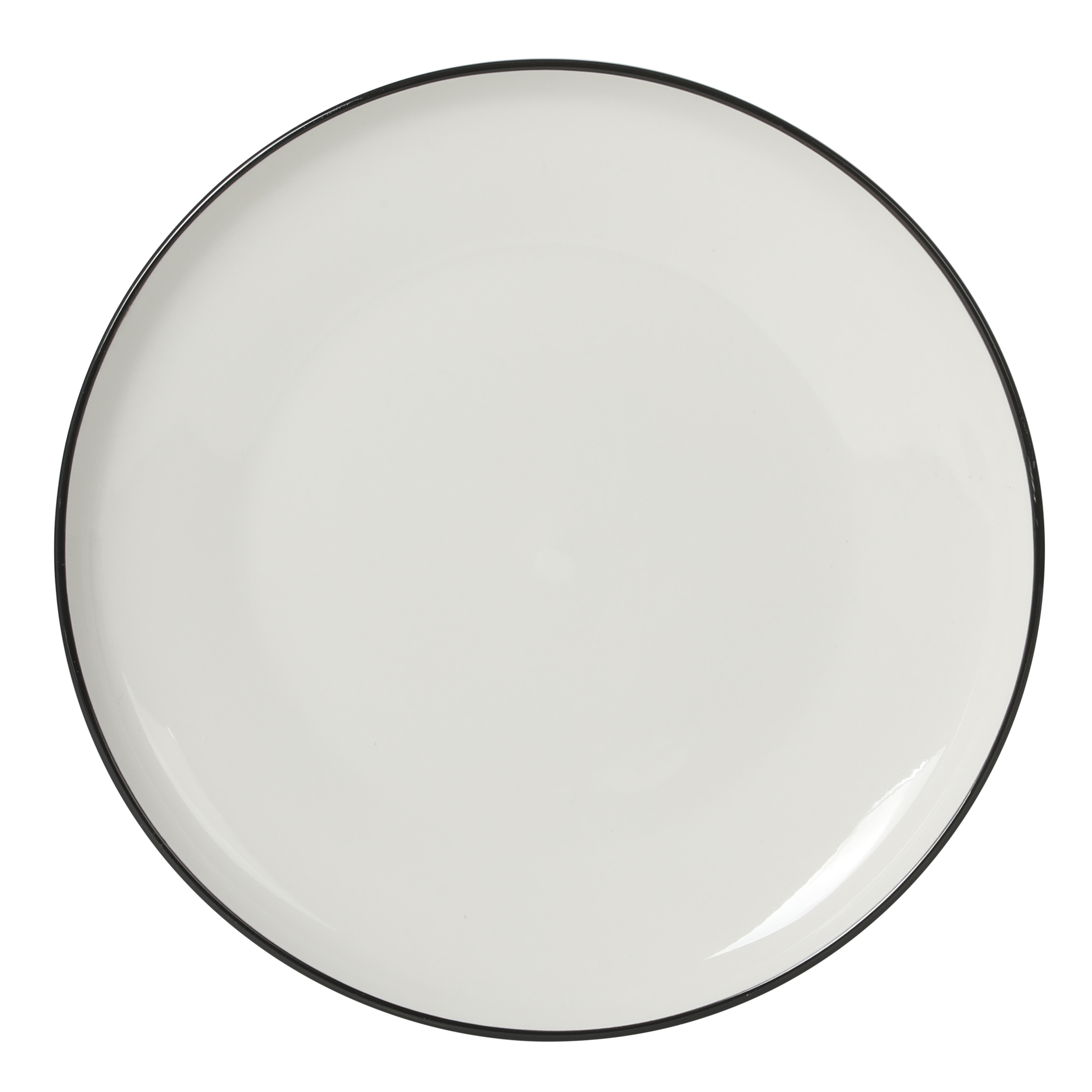 Gibson Home Havenstone 12-Piece Porcelain Dinnerware Set – Dinner Plates, Salad Plates & Bowls, Classic White With Black Rim Everyday Dish Set for Home, Kitchen, Microwave & Dishwasher Safe