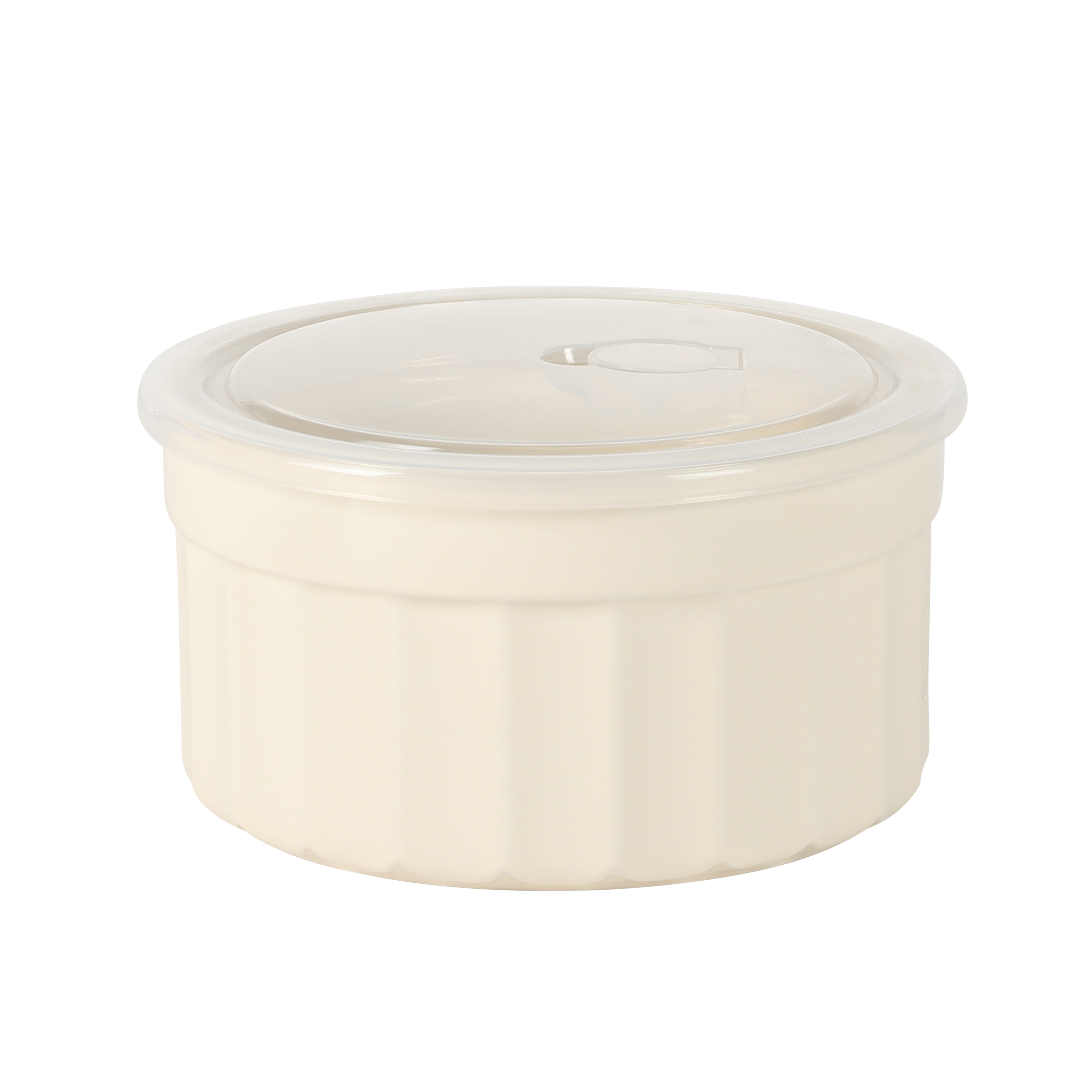 Martha Stewart Broadbrook 6 Piece Stoneware Meal Prep Container Set with Lids, Rectangular/Round Food Storage & Bakeware, Cream, Oven, Microwave & Dishwasher Safe