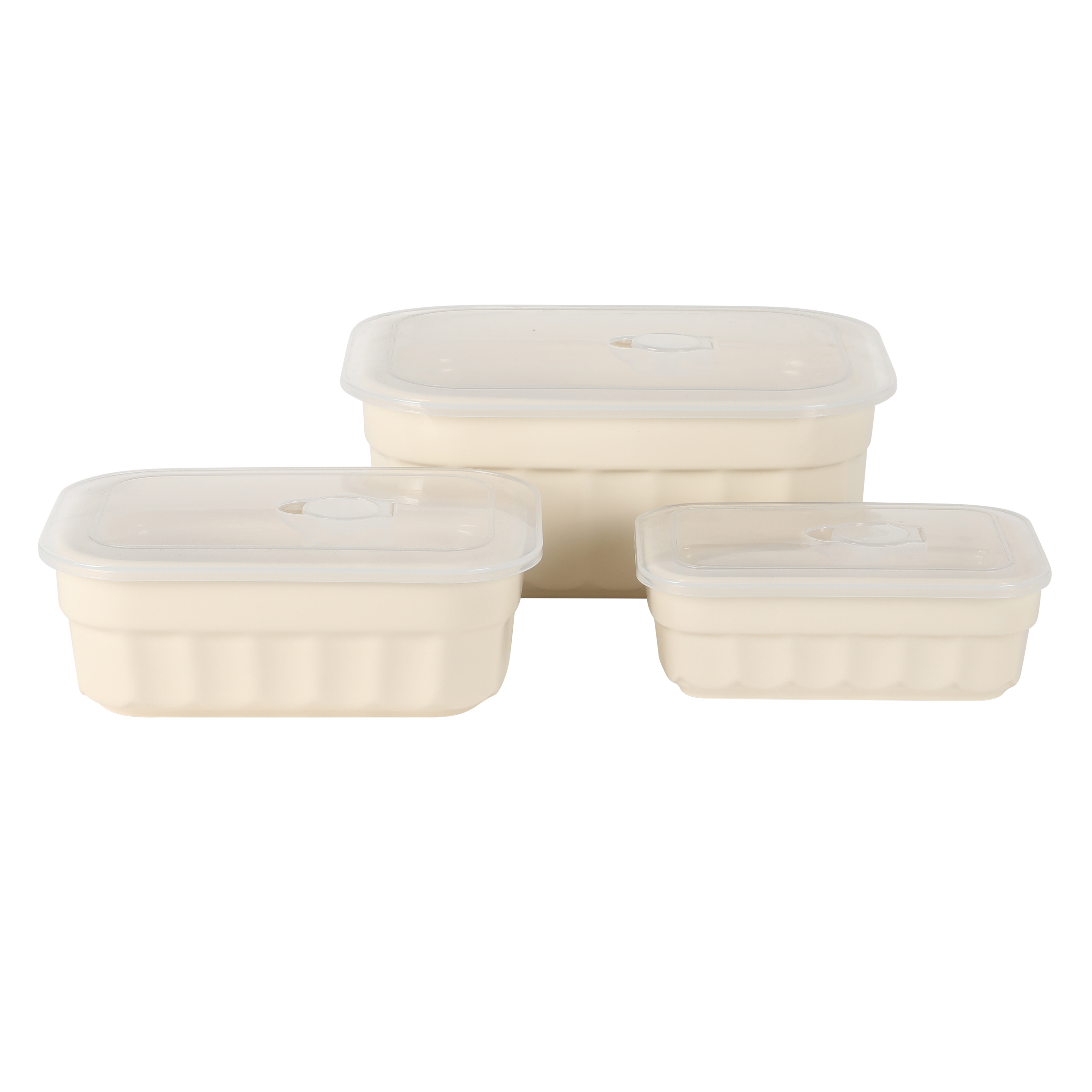 Martha Stewart Broadbrook 6 Piece Stoneware Meal Prep Container Set with Lids, Rectangular/Round Food Storage & Bakeware, Cream, Oven, Microwave & Dishwasher Safe
