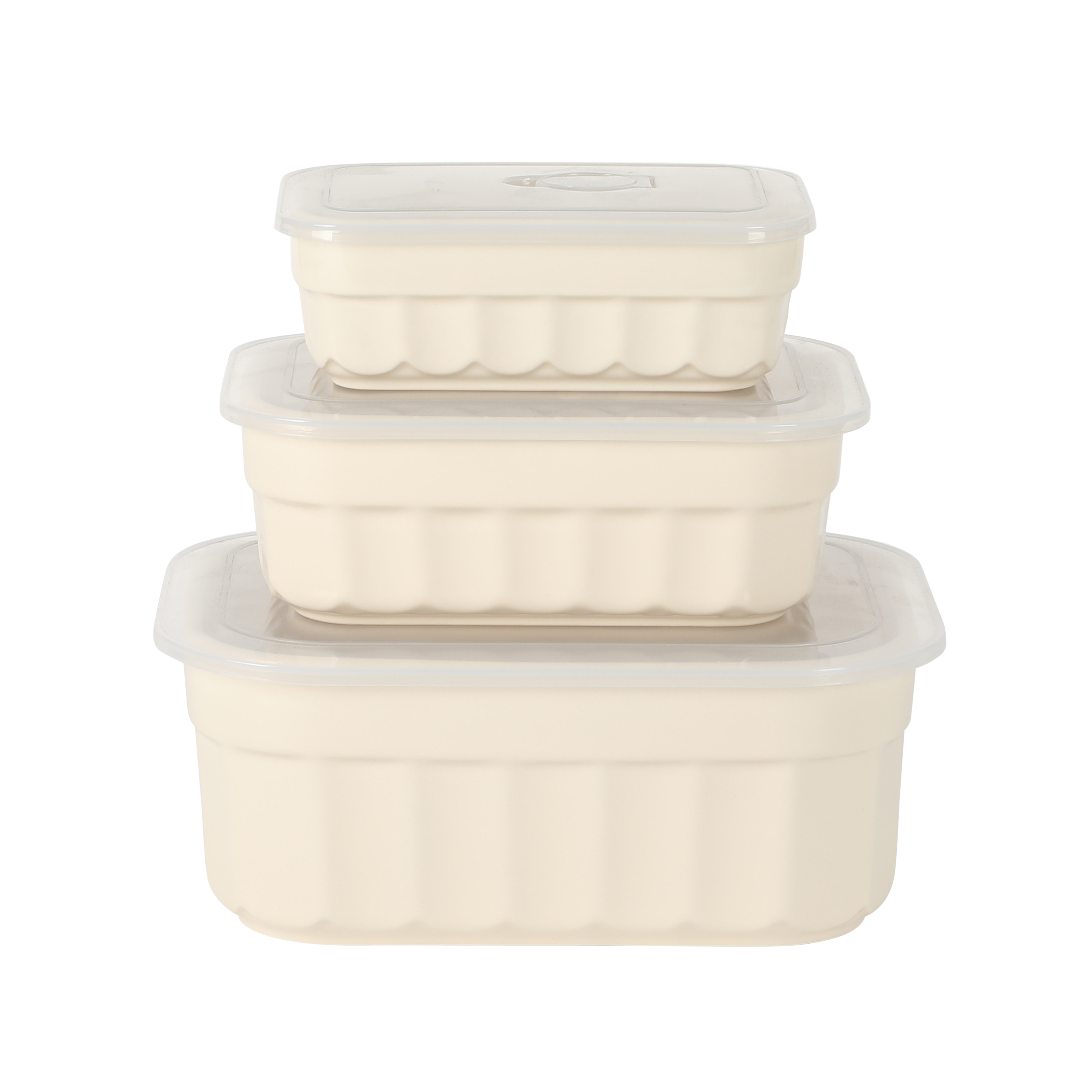 Martha Stewart Broadbrook 6 Piece Stoneware Meal Prep Container Set with Lids, Rectangular/Round Food Storage & Bakeware, Cream, Oven, Microwave & Dishwasher Safe