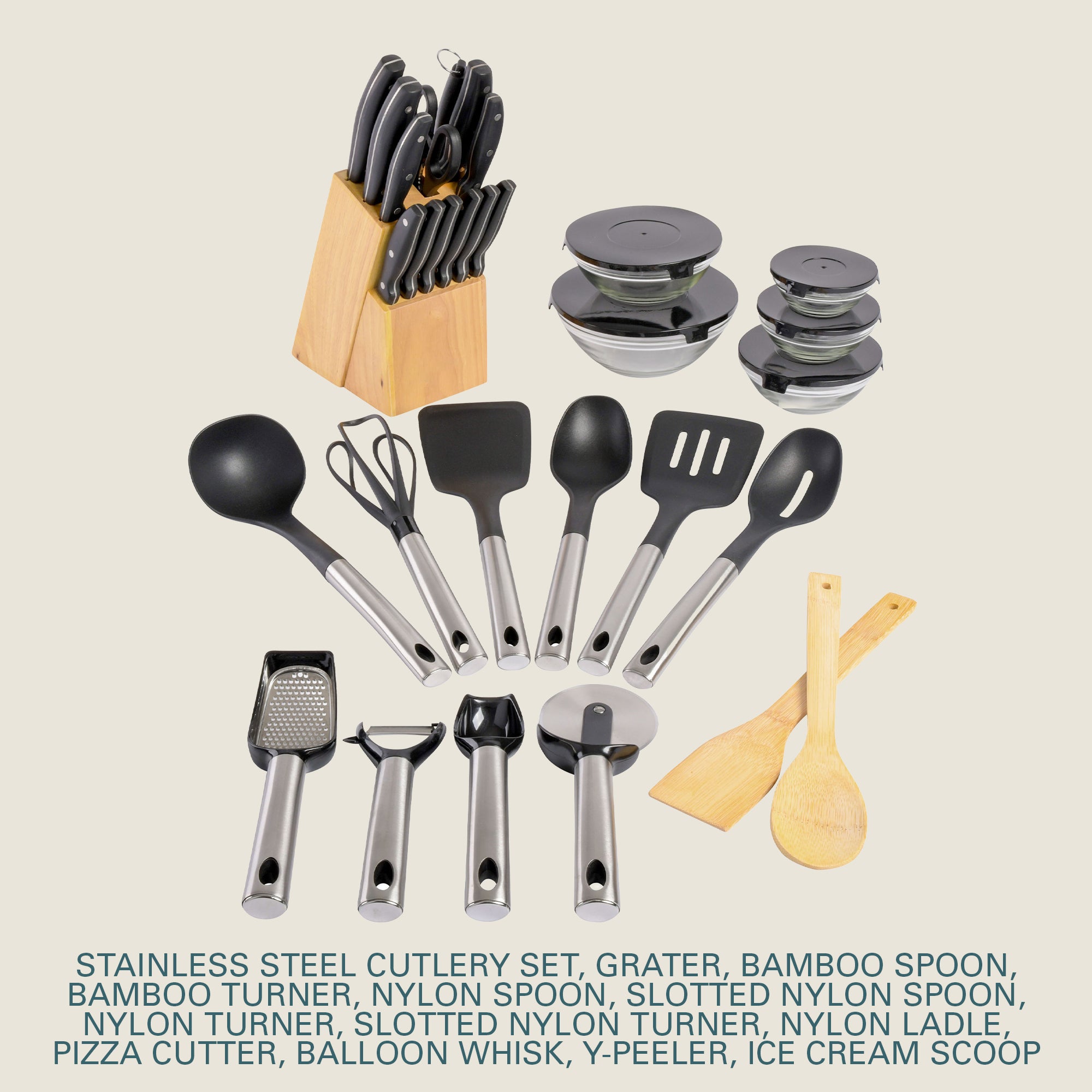 Gibson Home 95 Piece Kitchen in a Box Pots and Pans Cookware, Plates and Bowls Dinnerware, Cutlery Knife Block, Flatware Utensils, Tools & Gadgets, Storage, Glasses Set