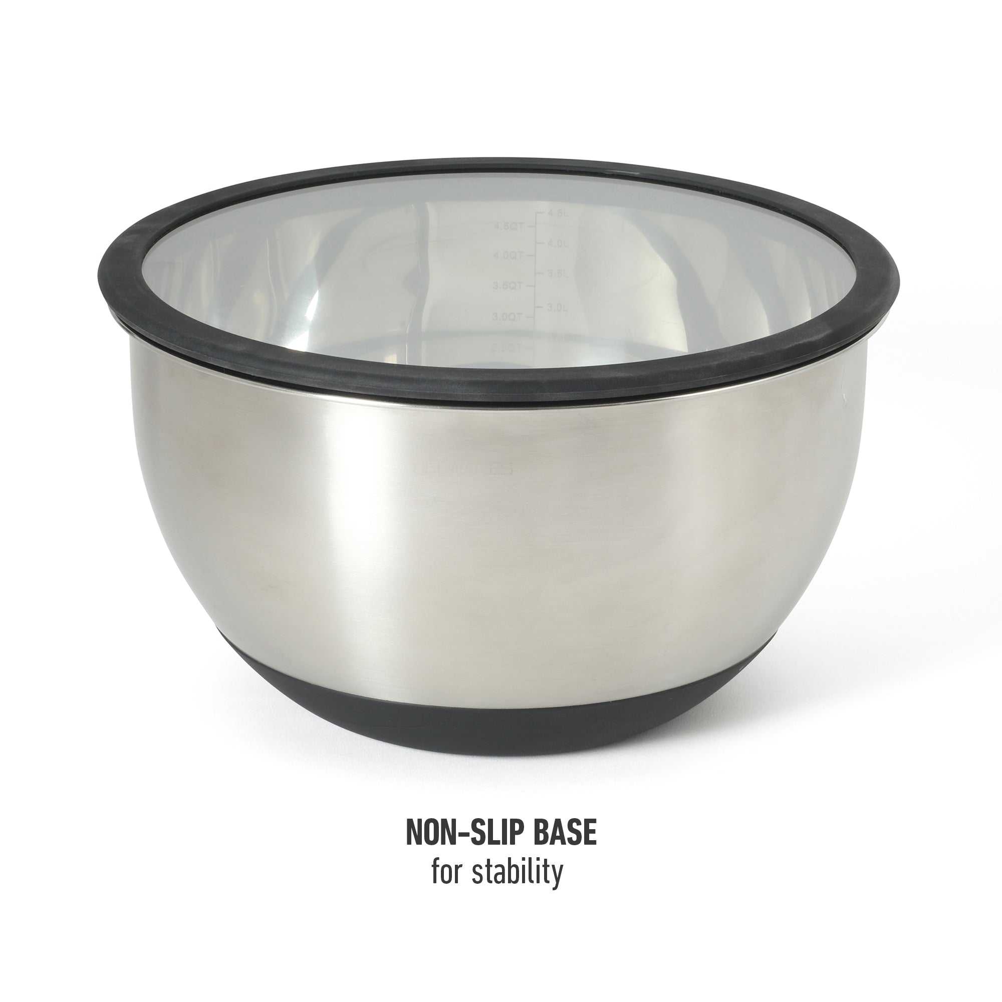 Calphalon Orbit 3 Piece Mixing Bowl Set W/ Glass Lids and Silicone Nonslip Base