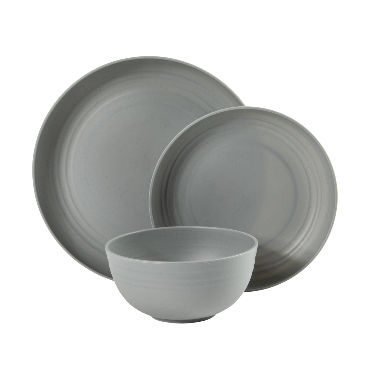 Gibson Home Carmel Haze Plates and Bowls Set, 12 Piece Wheat Straw Dinnerware with Tumblers, Set for 4, Unbreakable & Lightweight, Dishwasher Safe, Matte Black