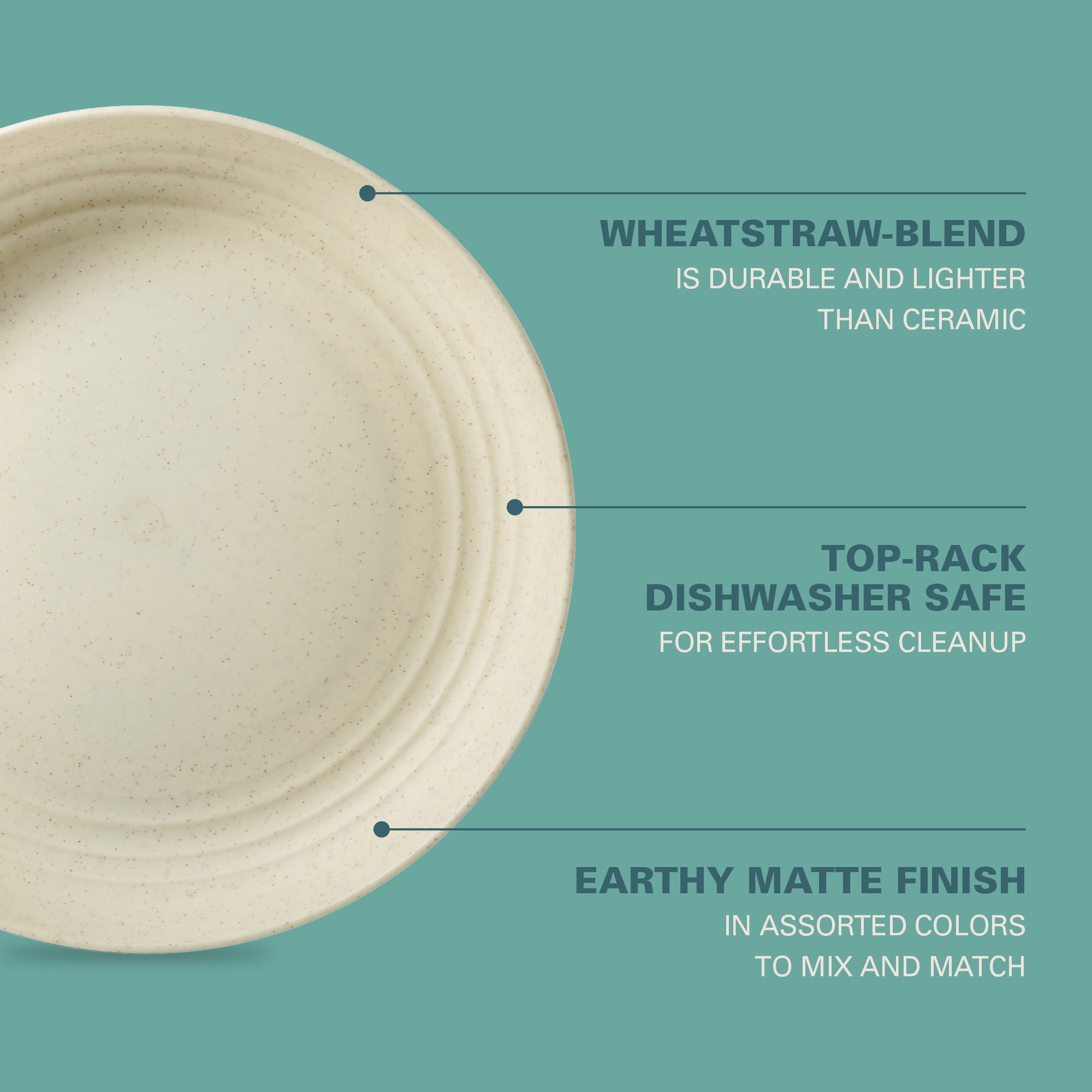 Gibson Home Plates and Bowls Set, 32 Piece Wheat Straw Dinnerware for 8 with Tumblers, Matte, Unbreakable & Lightweight, Dishwasher Safe, 4 Colors