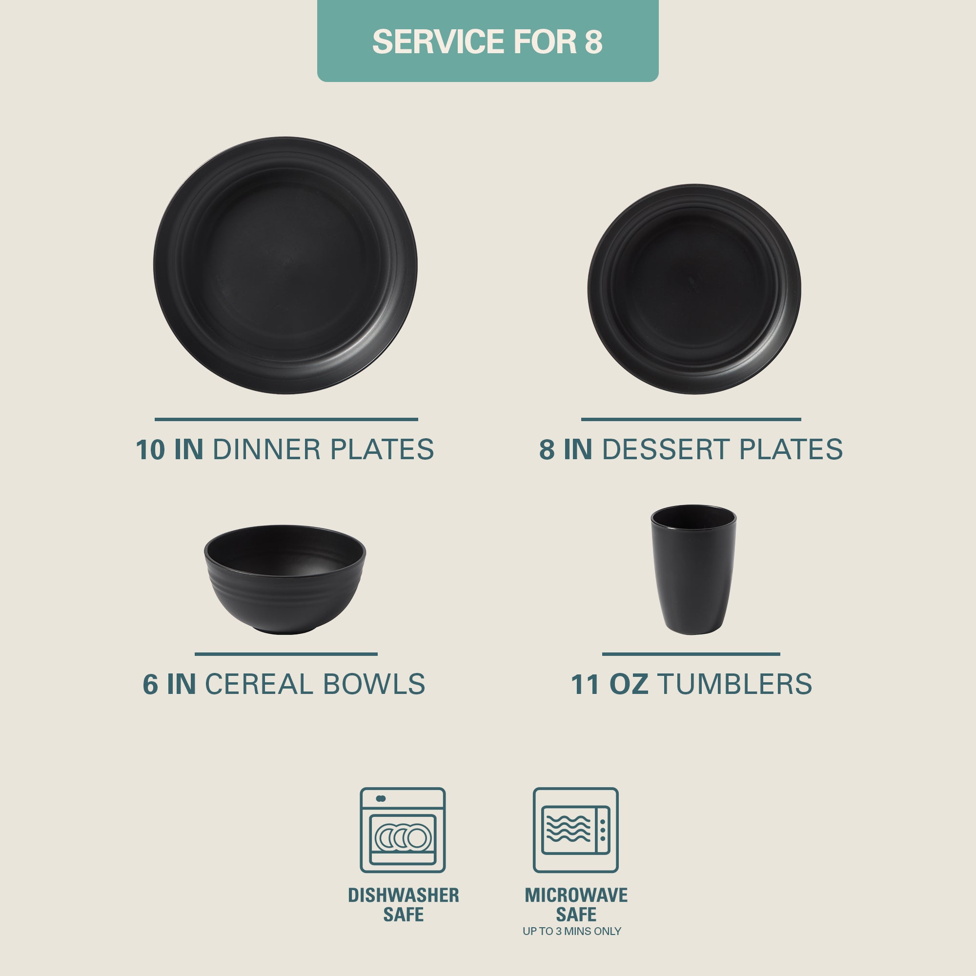 Gibson Home Plates and Bowls Set, 32 Piece Wheat Straw Dinnerware for 8 with Tumblers, Matte, Unbreakable & Lightweight, Dishwasher Safe, 4 Colors