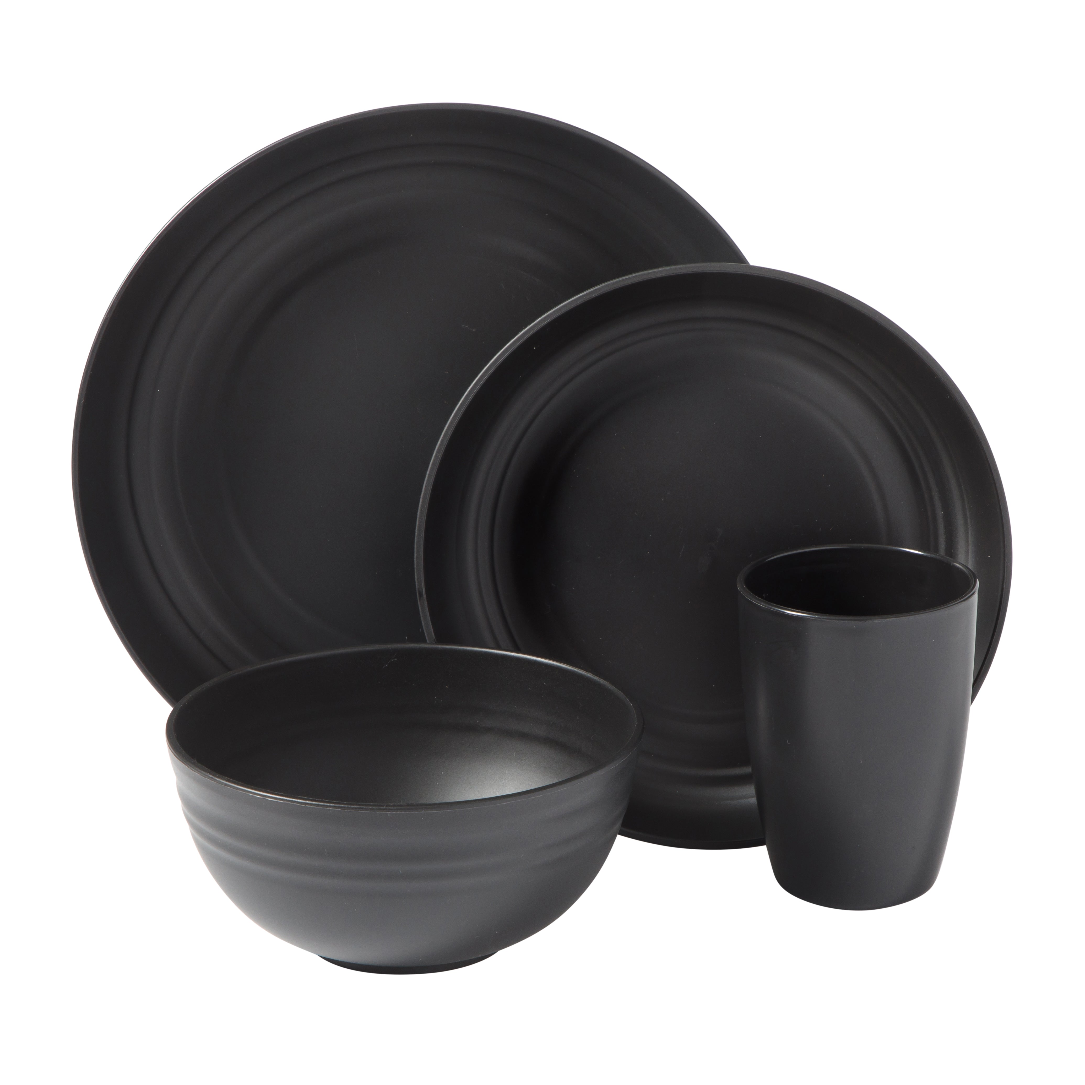 Gibson Home Plates and Bowls Set, 32 Piece Wheat Straw Dinnerware for 8 with Tumblers, Matte, Unbreakable & Lightweight, Dishwasher Safe, 4 Colors