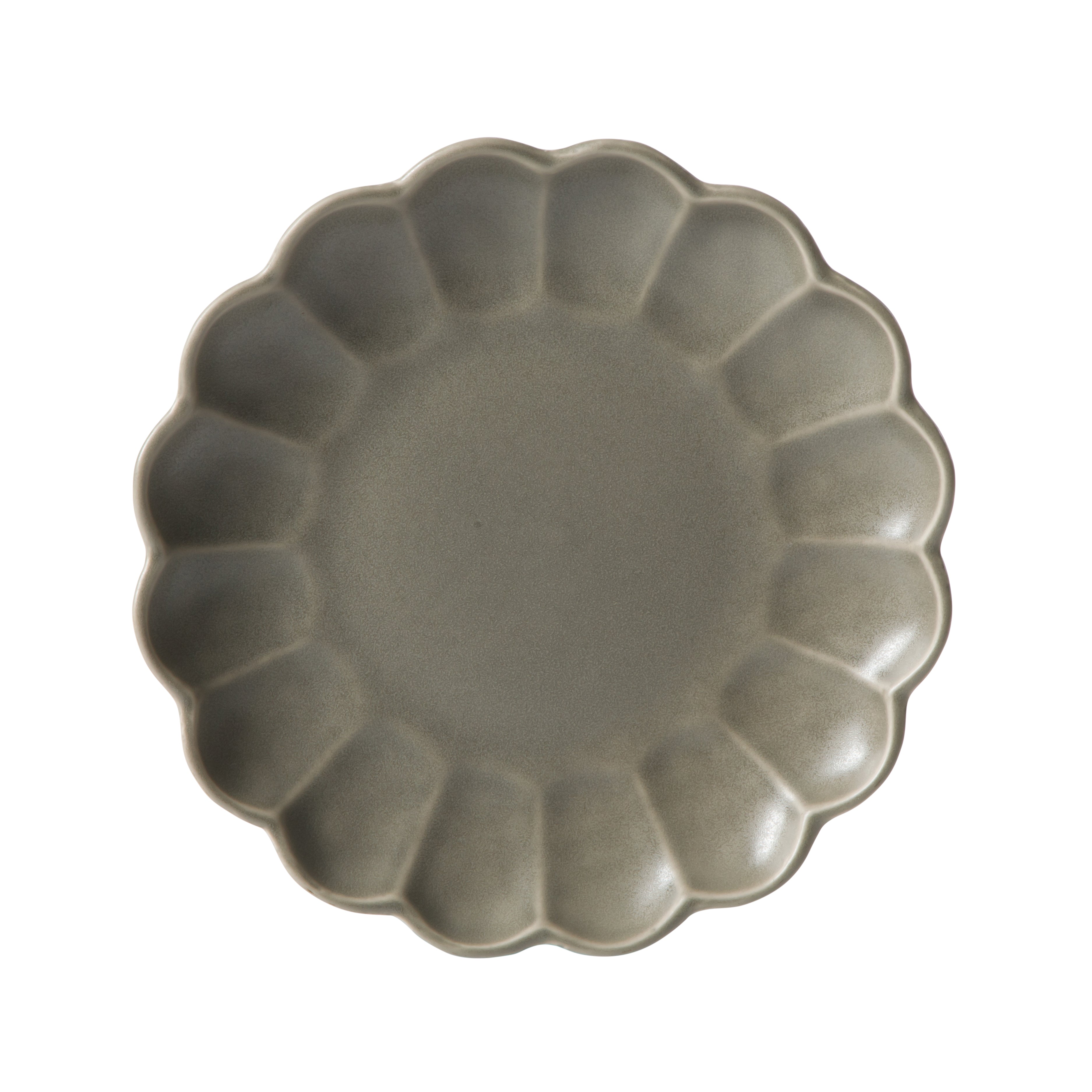 Bloomhouse Plates and Bowls Set, 16 Piece Stoneware Dinnerware for 4, Scallop Embossed, Oprah's Favorite Things, Dishwasher & Microwave Safe, Black