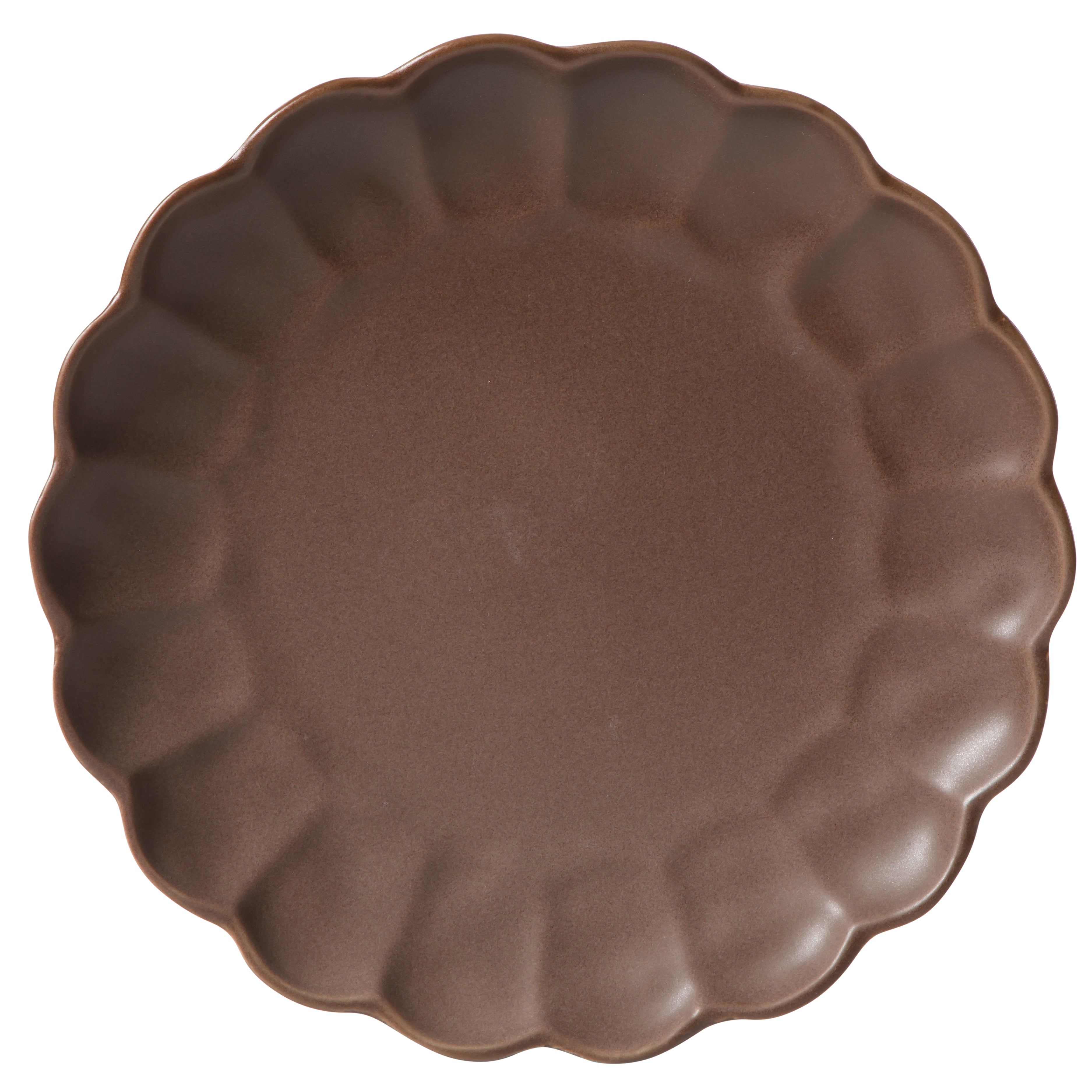 Bloomhouse Plates and Bowls Set, 16 Piece Stoneware Dinnerware for 4, Scallop Embossed, Oprah's Favorite Things, Dishwasher & Microwave Safe, Black
