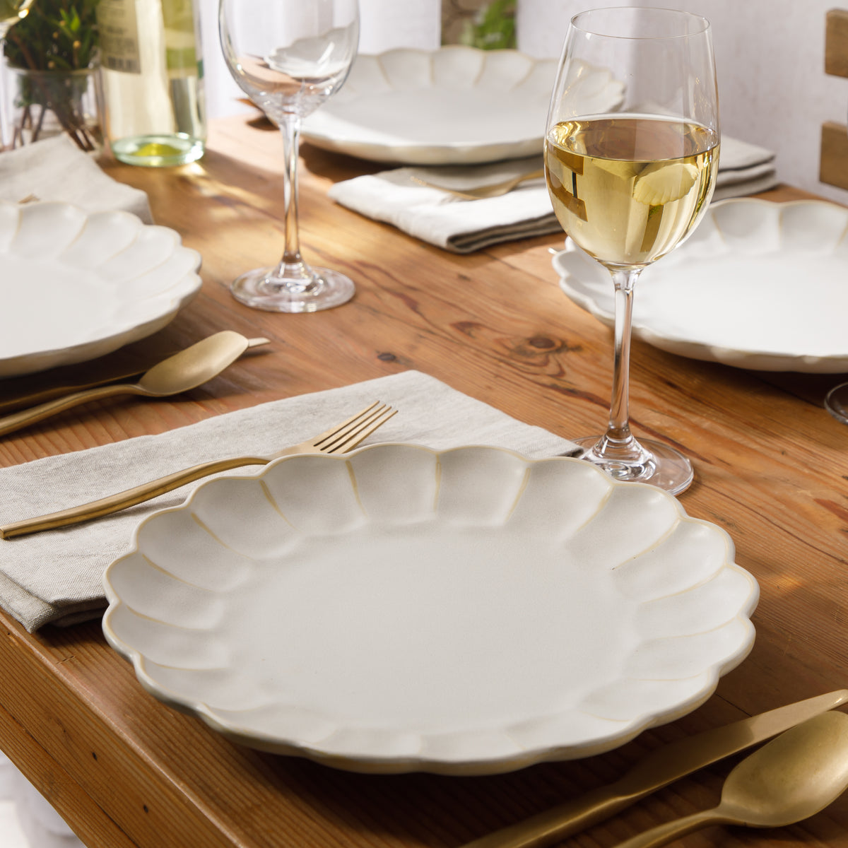 Bloomhouse Dinner Plates Set of 4, 10.75 Inch Stoneware Plates, Reactive Glaze, 2-Time Oprah's Favorite Things, Dishwasher & Microwave Safe