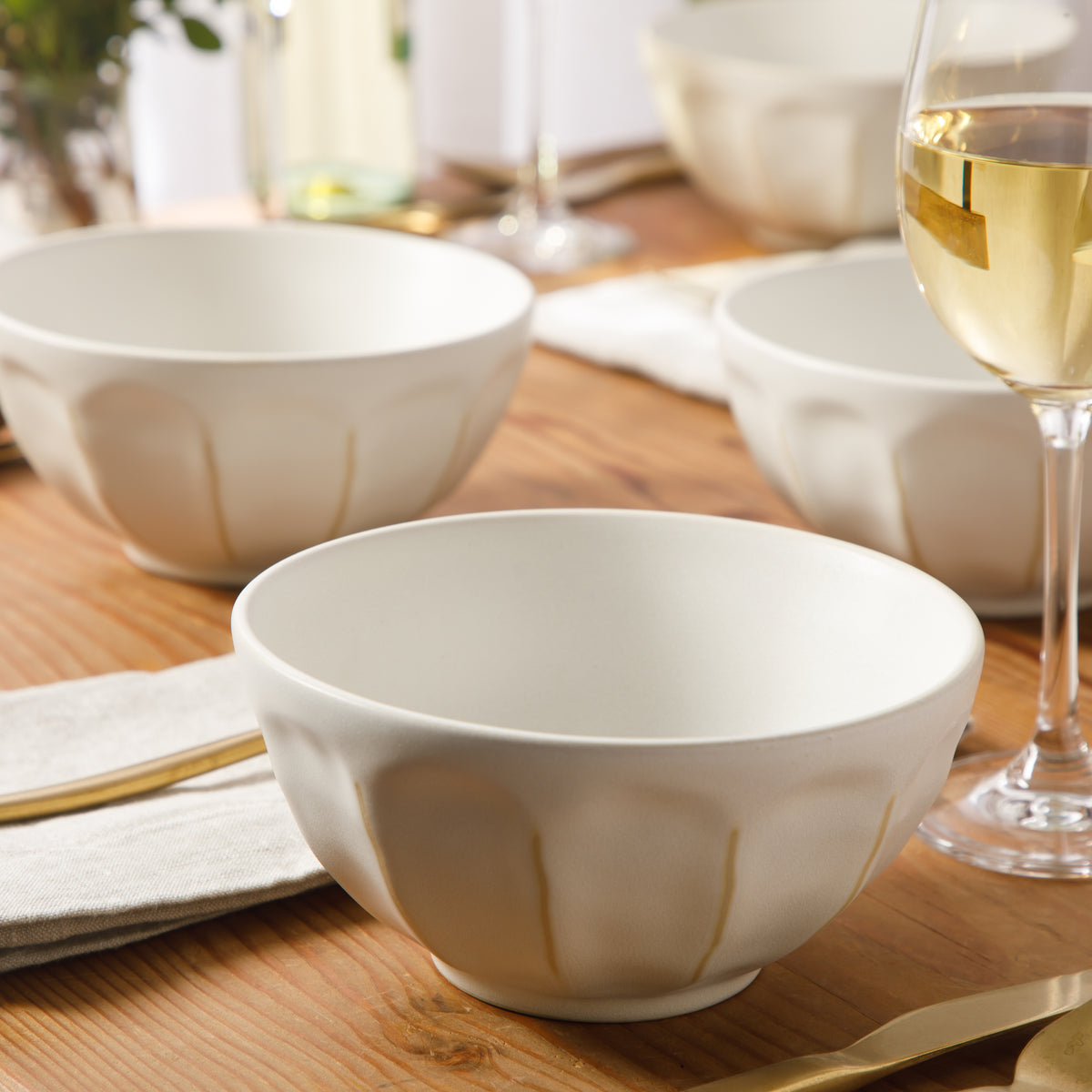 Bloomhouse Soup Bowls Set of 4, 6.4 Inch Stoneware Cereal Bowls, Reactive Glaze, 2-Time Oprah's Favorite Things, Dishwasher & Microwave Safe