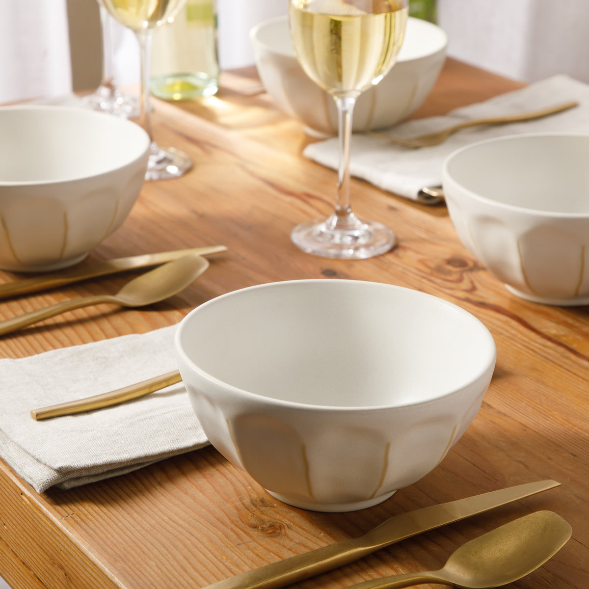 Bloomhouse Soup Bowls Set of 4, 6.4 Inch Stoneware Cereal Bowls, Reactive Glaze, 2-Time Oprah's Favorite Things, Dishwasher & Microwave Safe