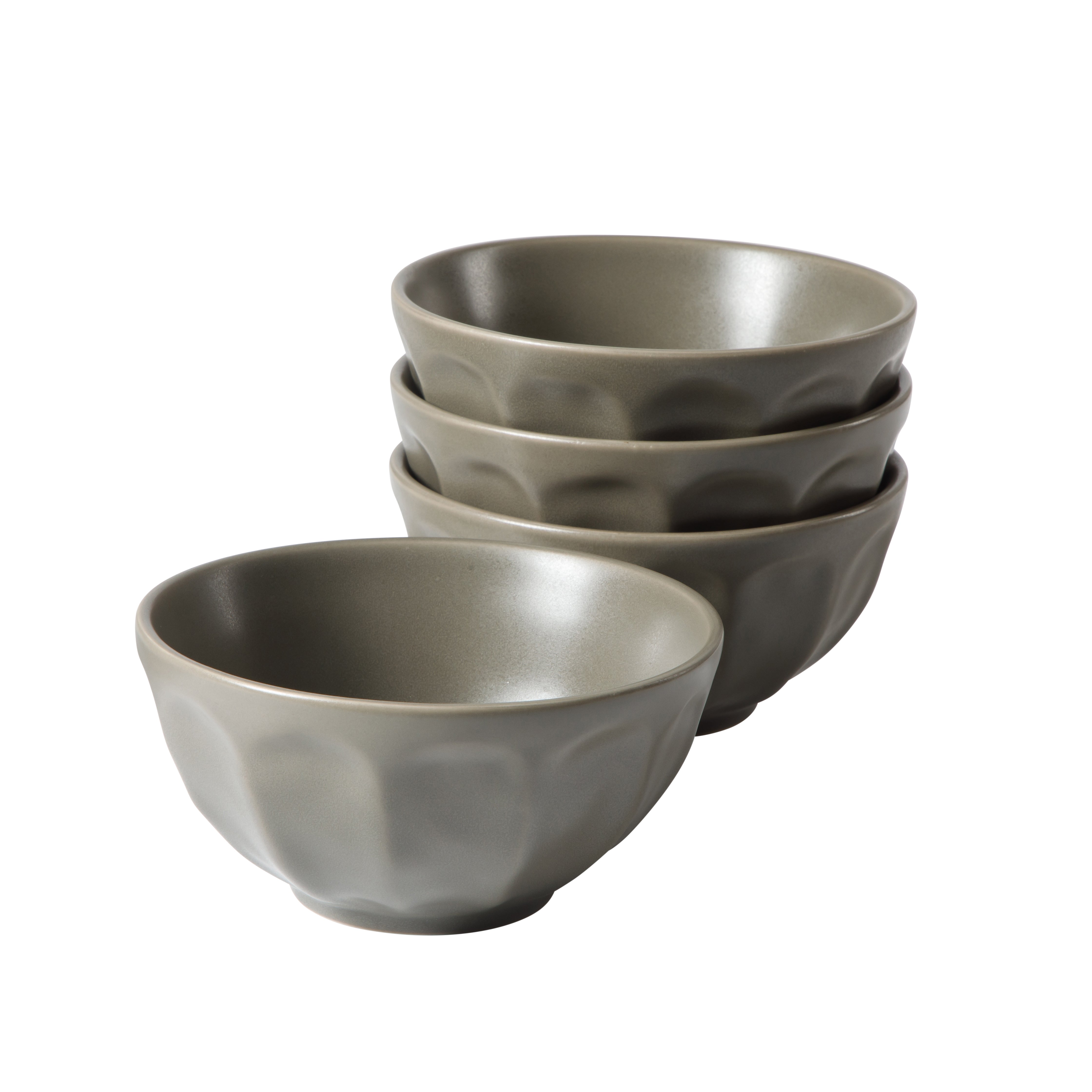 Bloomhouse Soup Bowls Set of 4, 6.4 Inch Stoneware Cereal Bowls, Reactive Glaze, 2-Time Oprah's Favorite Things, Dishwasher & Microwave Safe, Grey