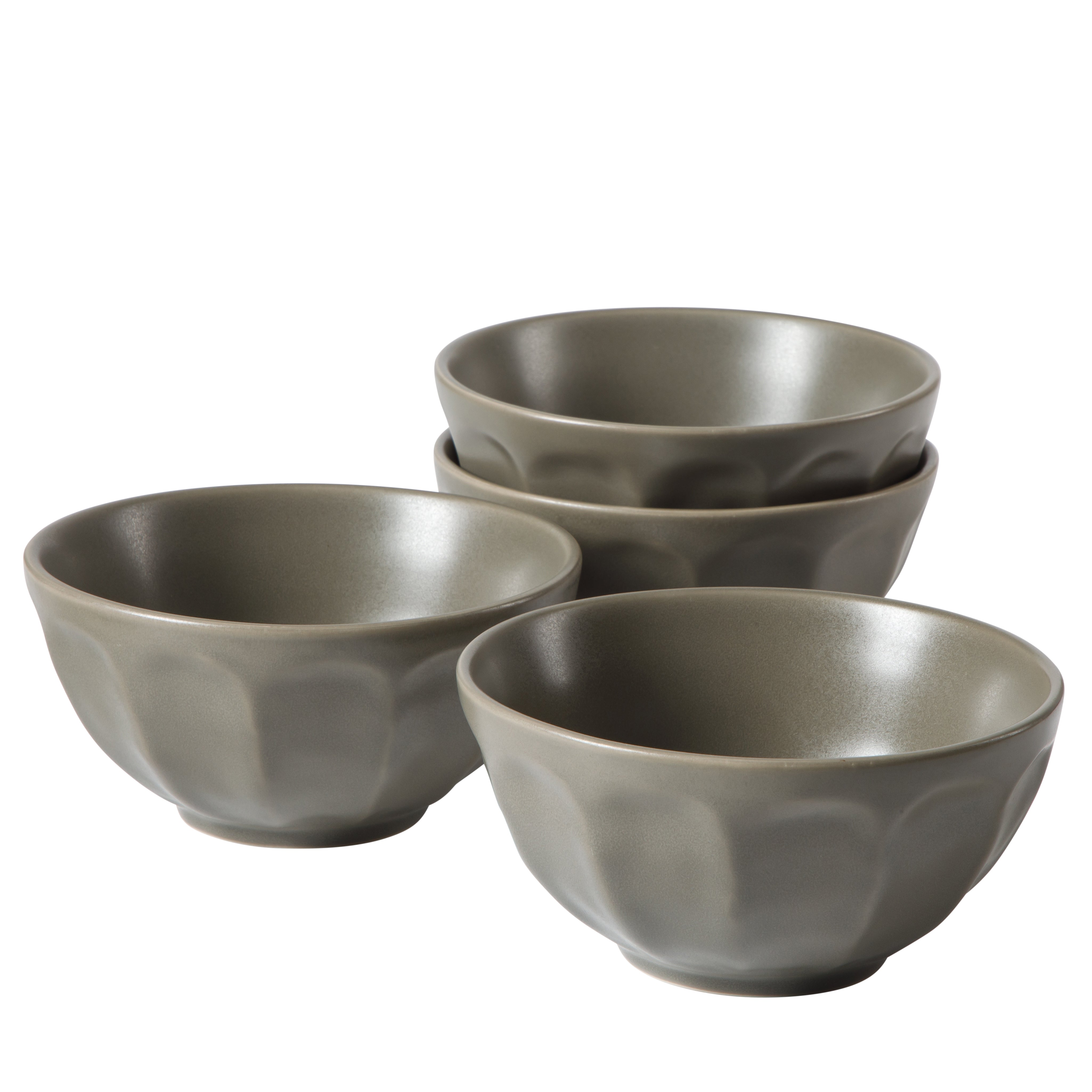 Bloomhouse Soup Bowls Set of 4, 6.4 Inch Stoneware Cereal Bowls, Reactive Glaze, 2-Time Oprah's Favorite Things, Dishwasher & Microwave Safe, Grey