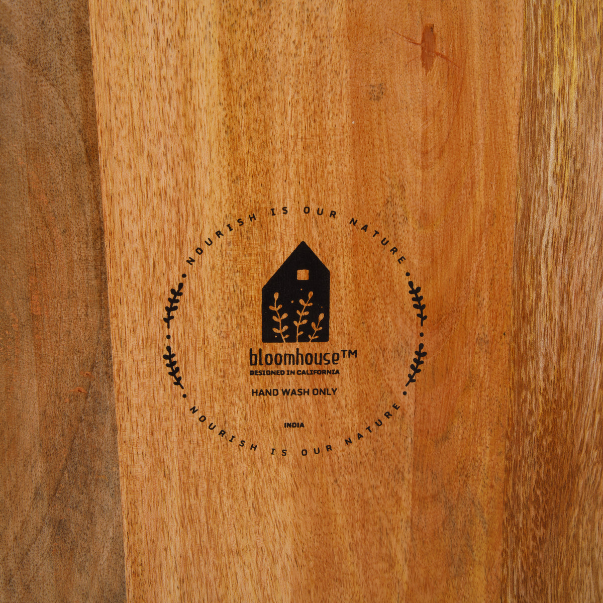 Bloomhouse Mango Wood Round Charcuterie Board with Handle, Serving Board