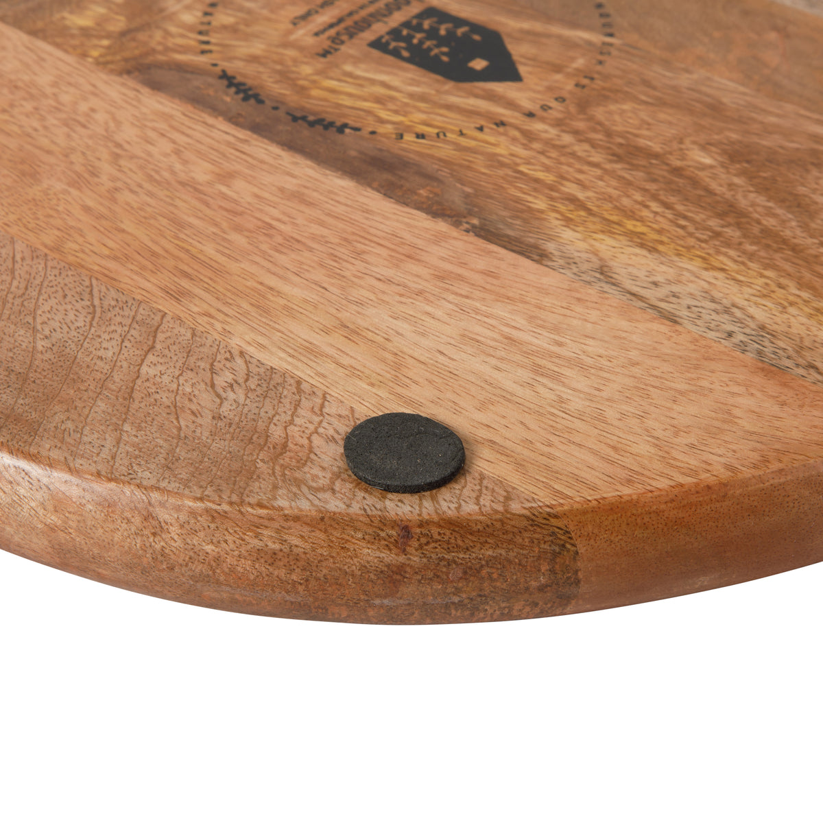 Bloomhouse Mango Wood Round Charcuterie Board with Handle, Serving Board