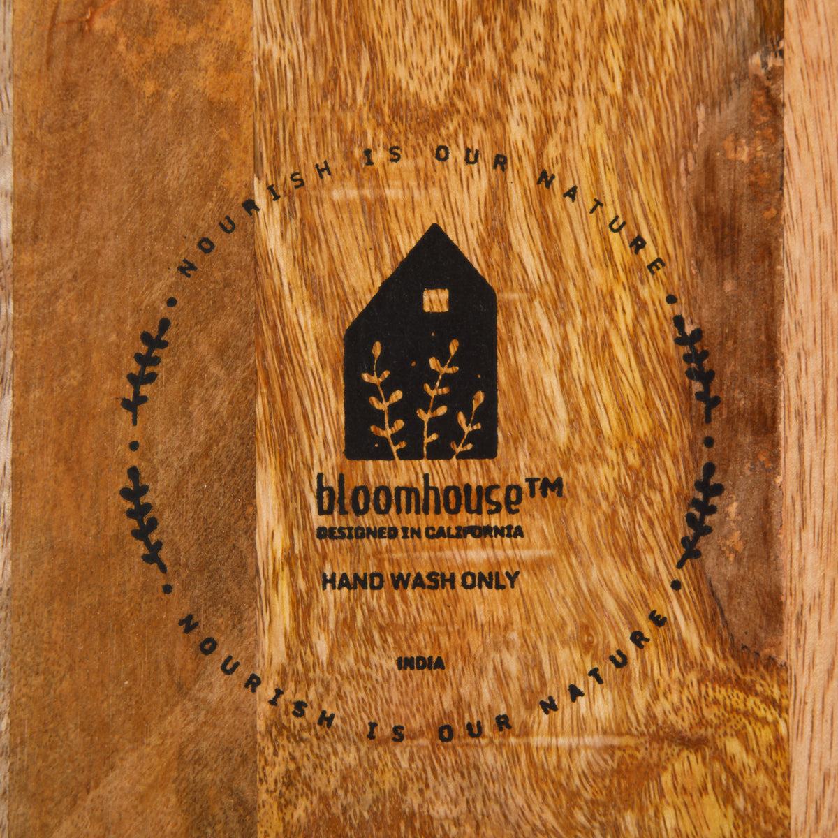 Bloomhouse Mango Wood Round Charcuterie Board with Handle, Serving Board