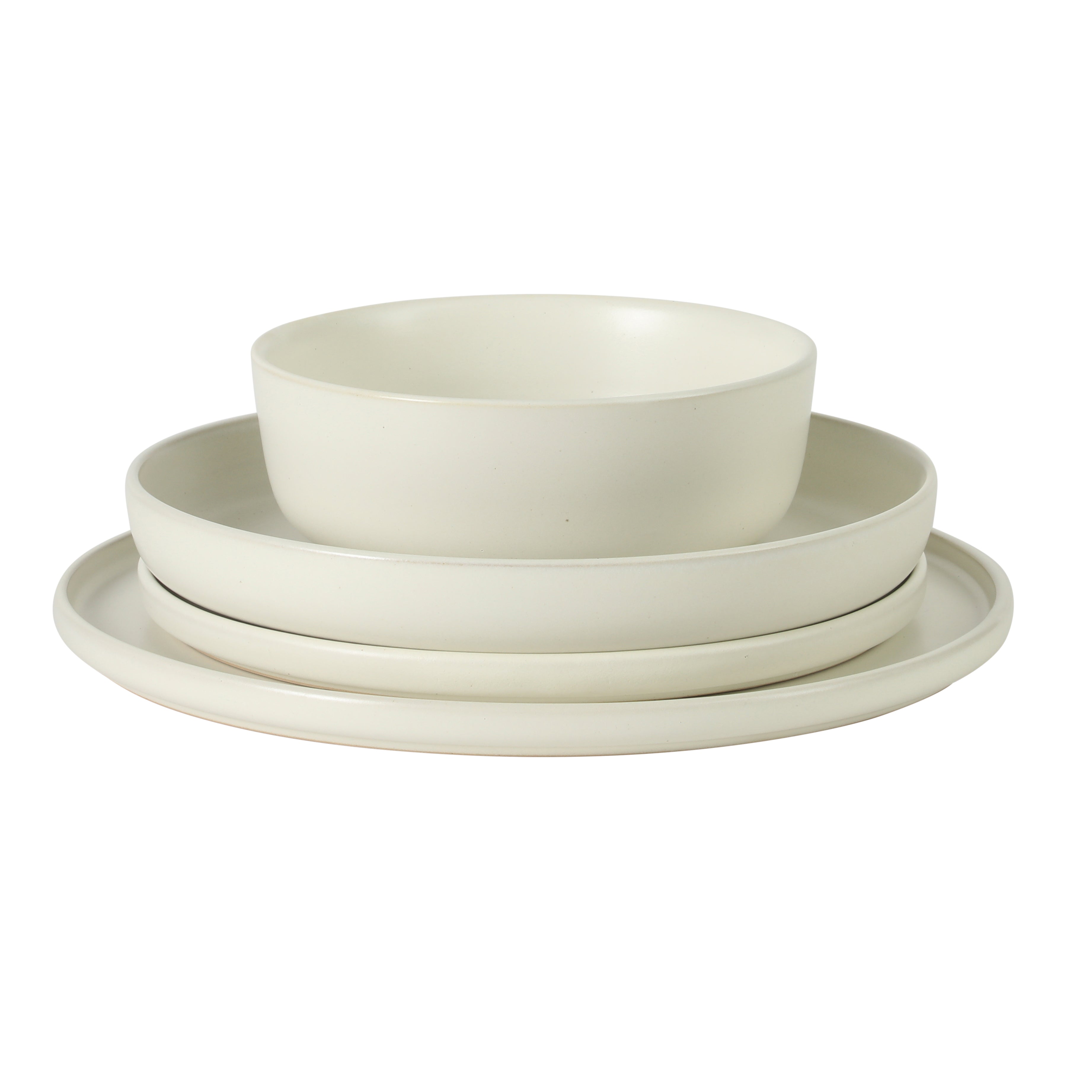 Gibson Elite Bayou Moon Plates and Bowls Sets, 16-Piece Matte Stoneware Dinnerware Sets, Solid Color Reactive Glaze Dish Set