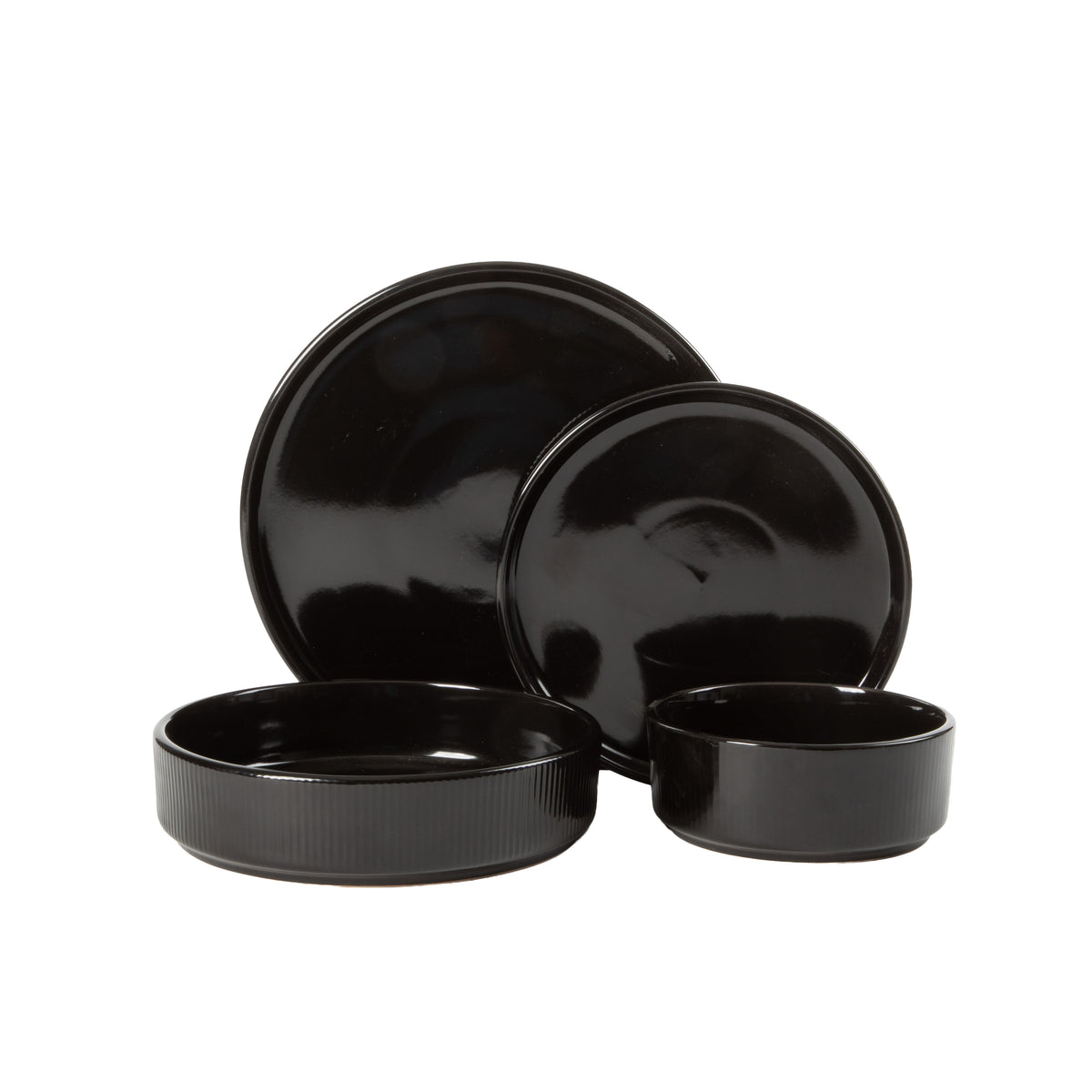 Gibson Elite Highspire 16-Piece Embossed Stoneware Dinnerware Set for 4