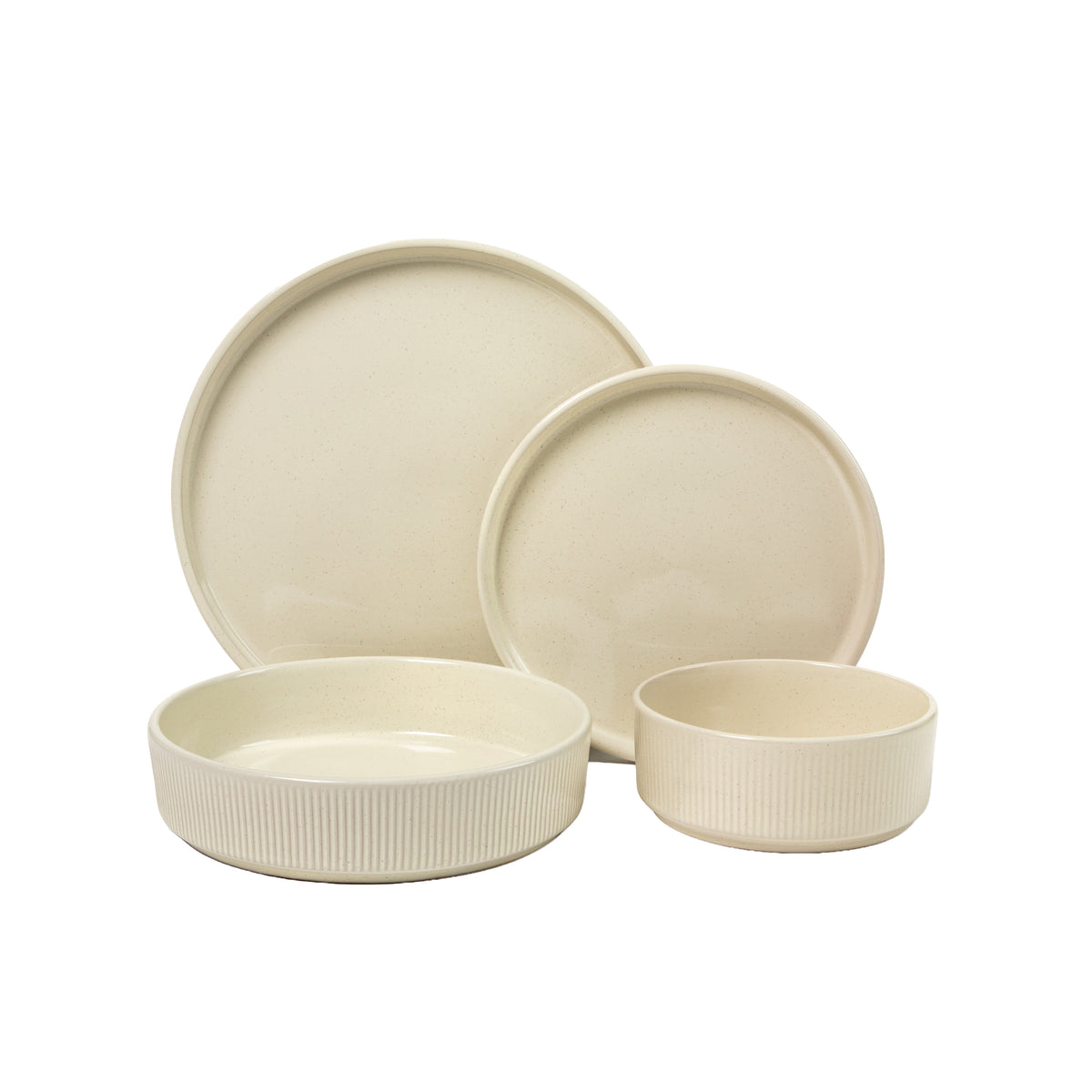 Gibson Elite Highspire 16-Piece Embossed Stoneware Dinnerware Set for 4