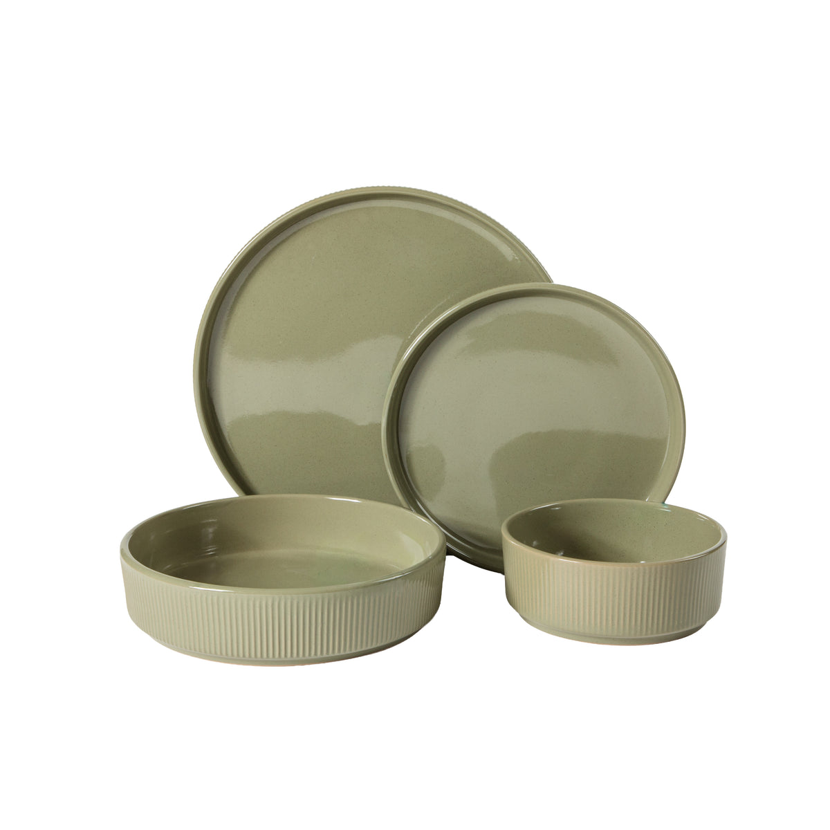 Gibson Elite Highspire 16-Piece Embossed Stoneware Dinnerware Set for 4