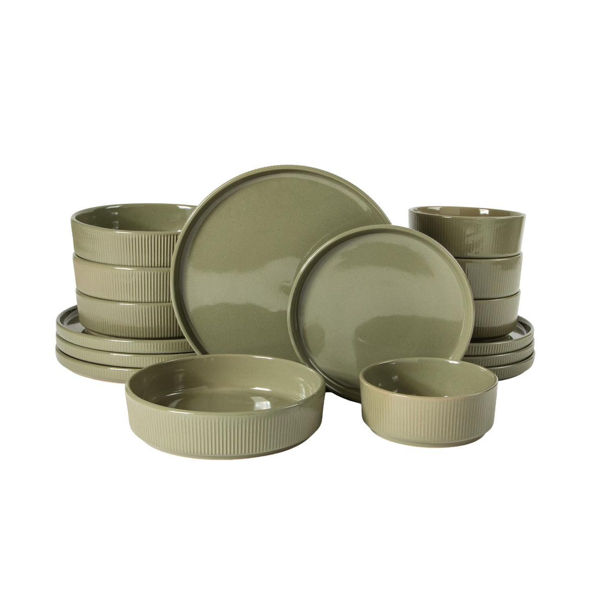 Gibson Elite Highspire 16-Piece Embossed Stoneware Dinnerware Set for 4
